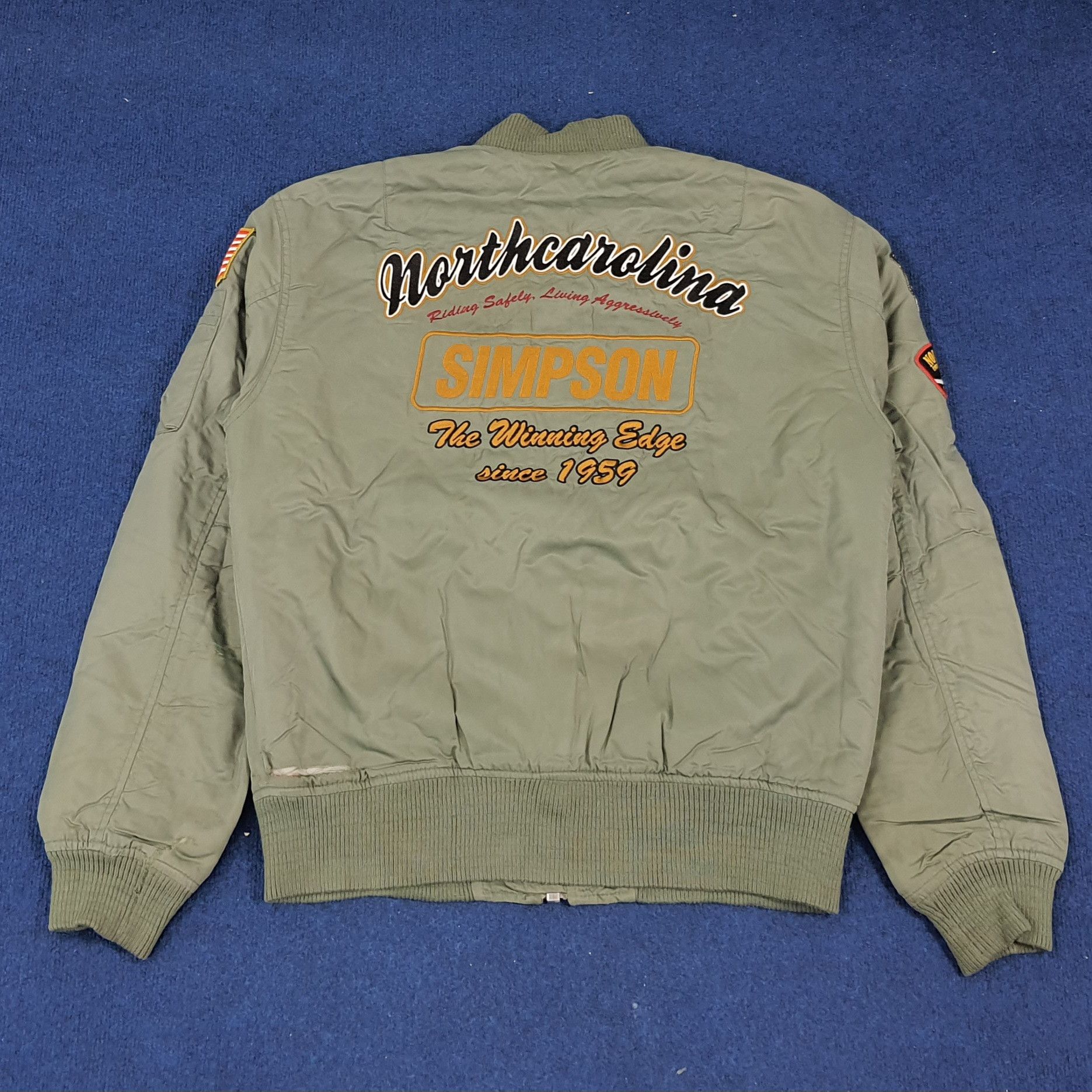 Vintage Vintage North Carolina SIMPSON USA Bomber Jacket Size US L / EU 52-54 / 3 - 1 Thumbnail