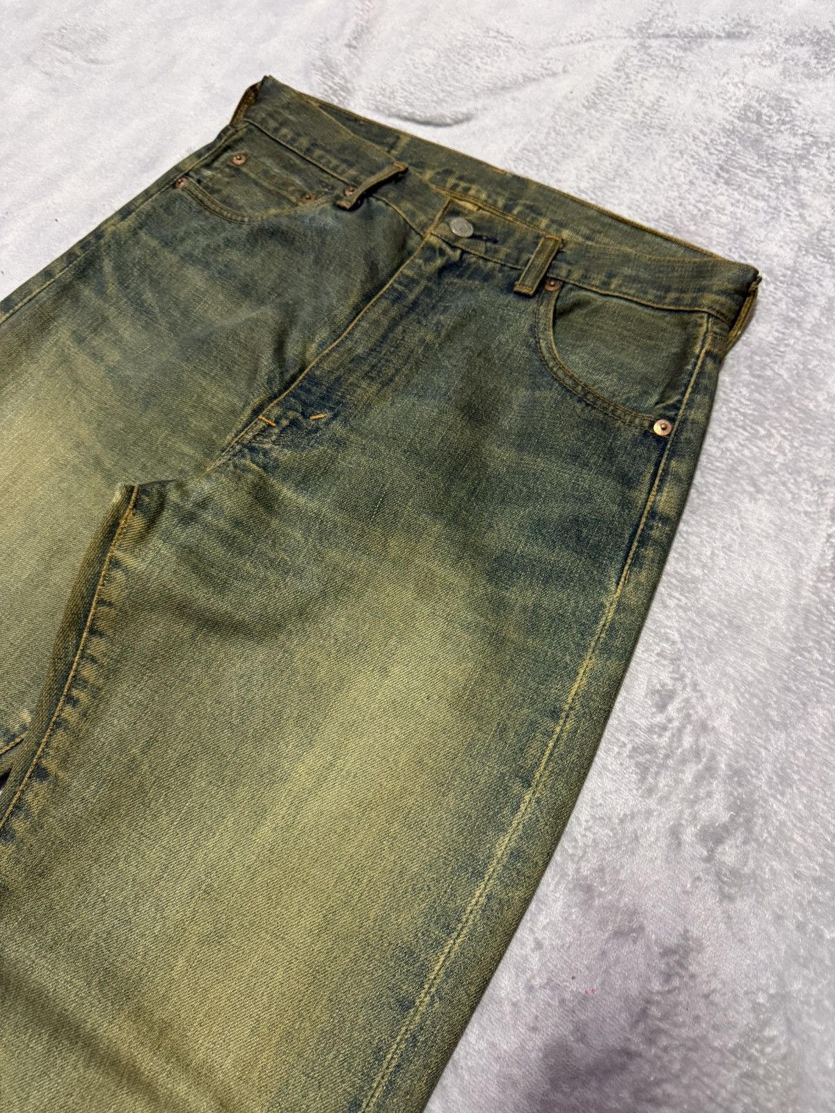 Levi's × Vintage Vintage 90s LEVIS 502 Big E LVC 60s Selvedge Mud Wash Jeans Size US 30 / EU 46 - 5 Thumbnail