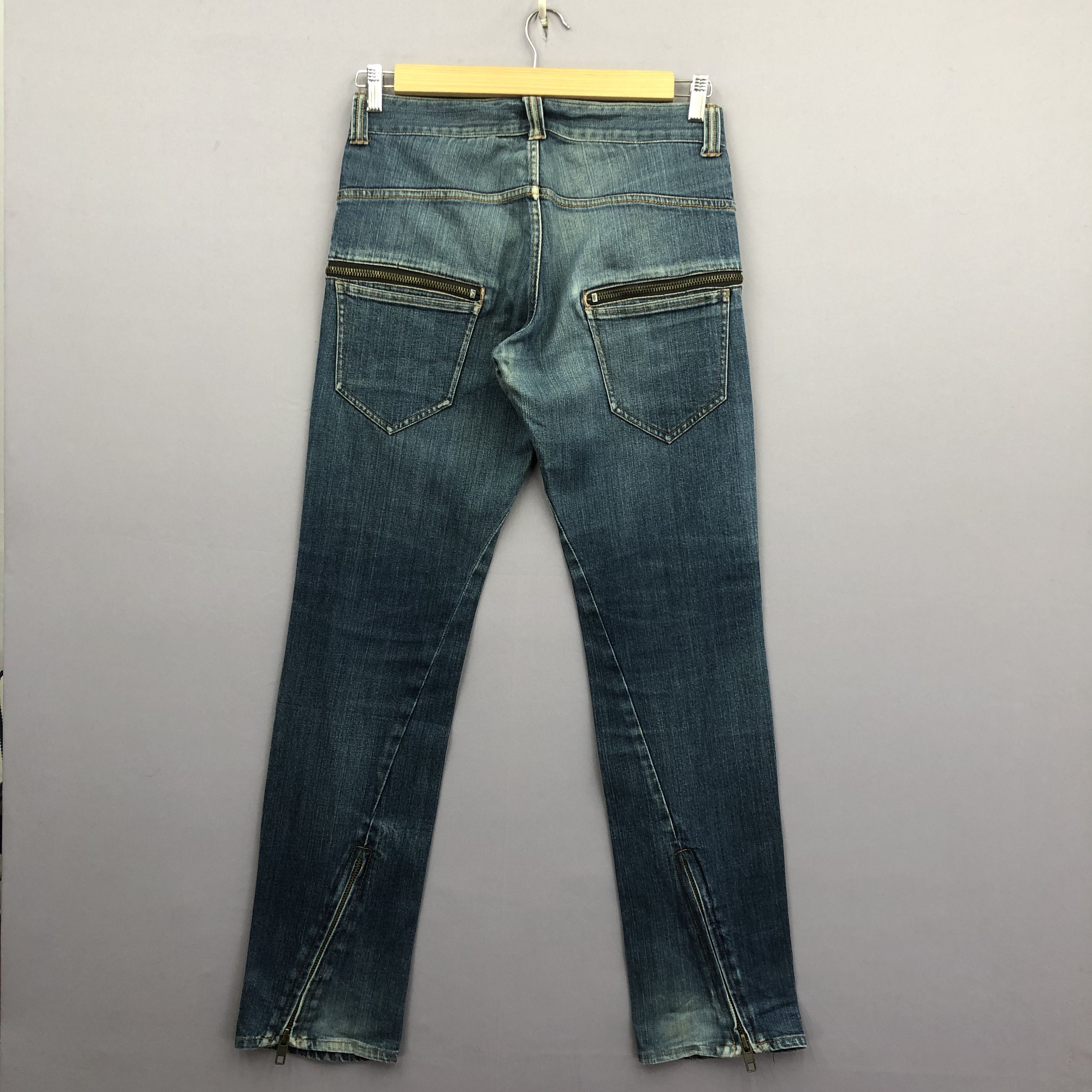 Japanese Brand 2000s 6Rageblue Multi Pocket Zipper Jeans Faded Skater Denim Size US 32 / EU 48 - 2 Thumbnail