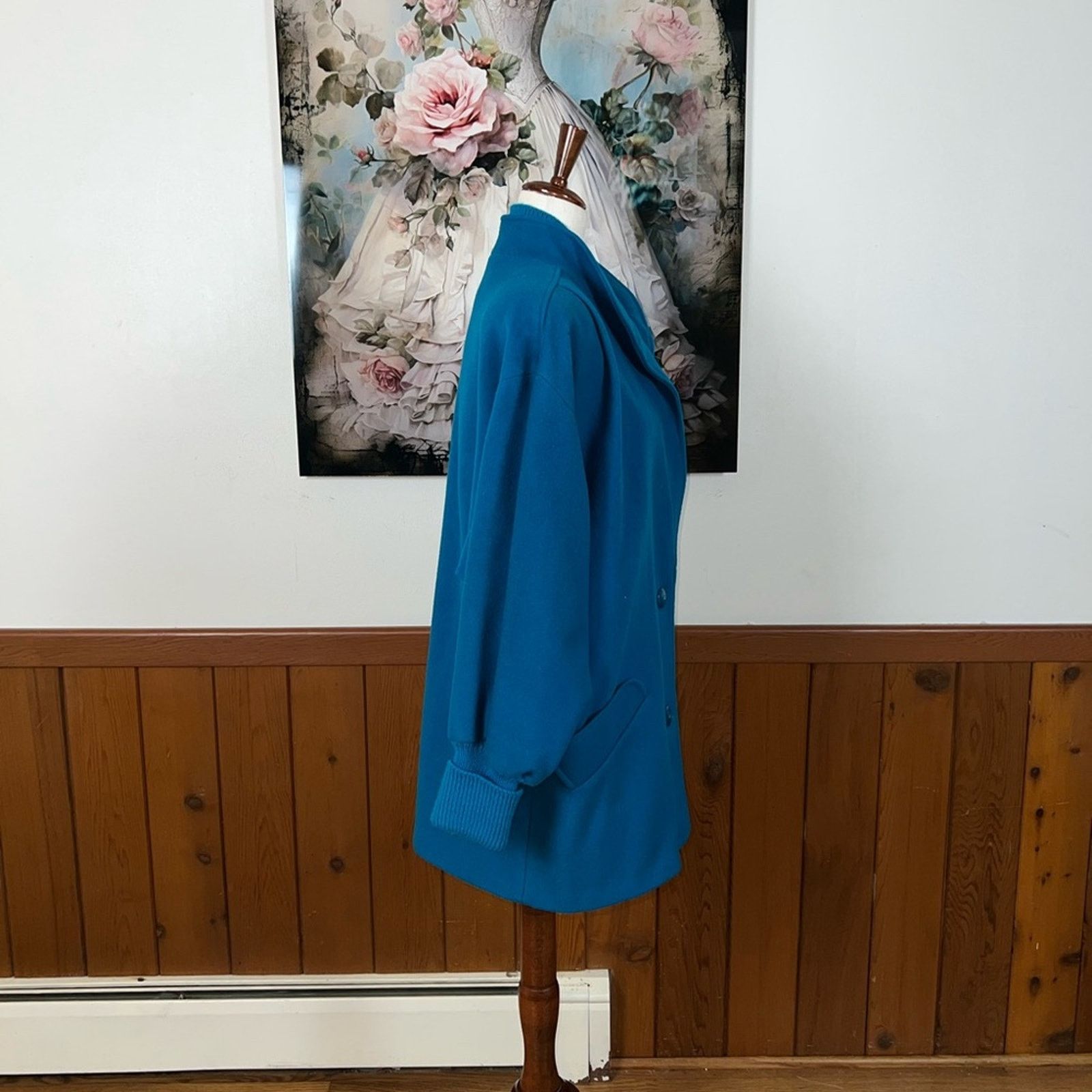 Vintage Beautiful Vintage 1980s Portrait Wool Coat! Size L / US 10 / IT 46 - 5 Thumbnail