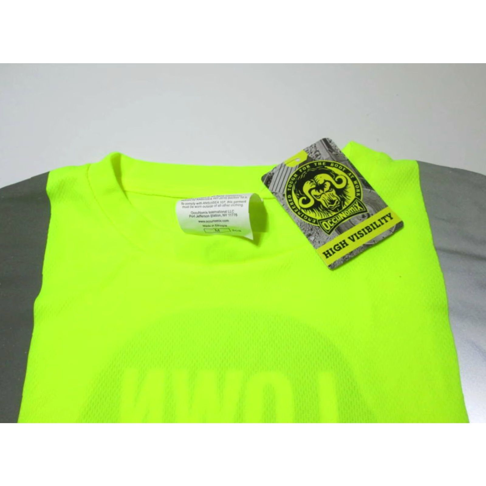 Vintage Occunimix Sweatshirt Mens M Yellow High Visibility Pullover Long Sleeve Crew Neck Solid Graphic Print NWT Size US M / EU 48-50 / 2 - 4 Thumbnail