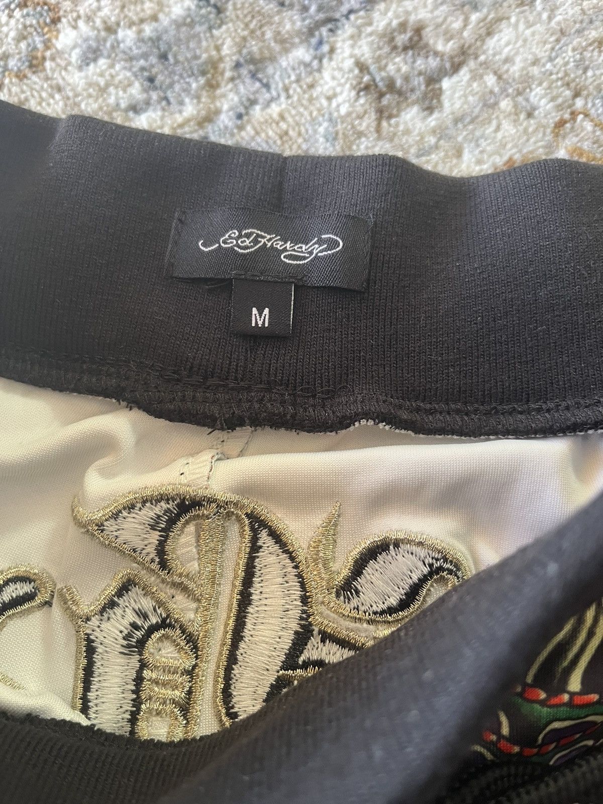 Ed Hardy BAGGY GRAPHIC FLASHBOARD BLACK RELAXED TRACK PANT M Size US 32 / EU 48 - 9 Thumbnail
