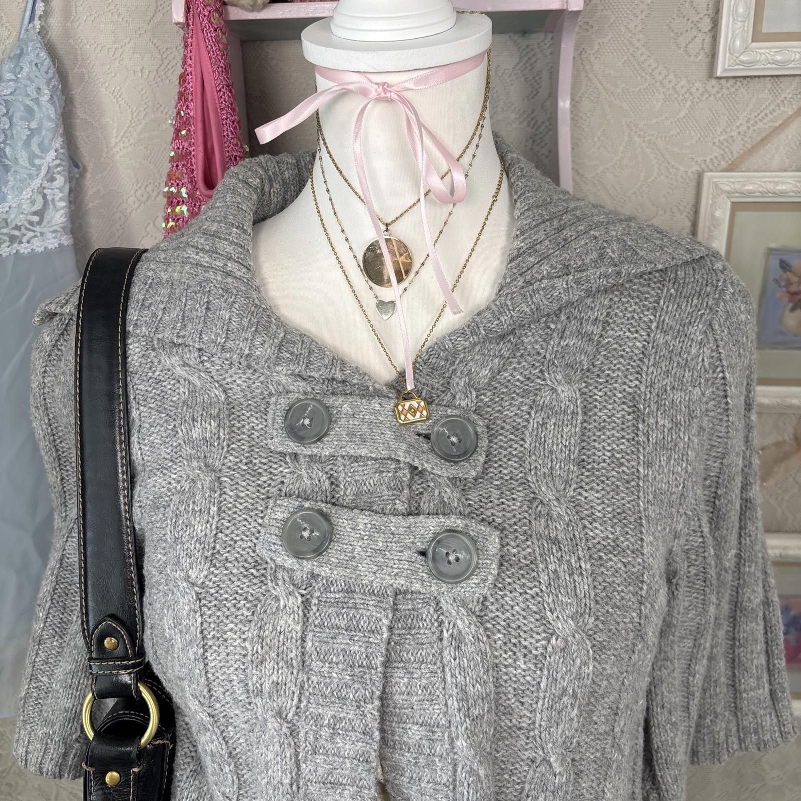 Other y2k button up pea coat cardigan Size M / US 6-8 / IT 42-44 - 3 Thumbnail