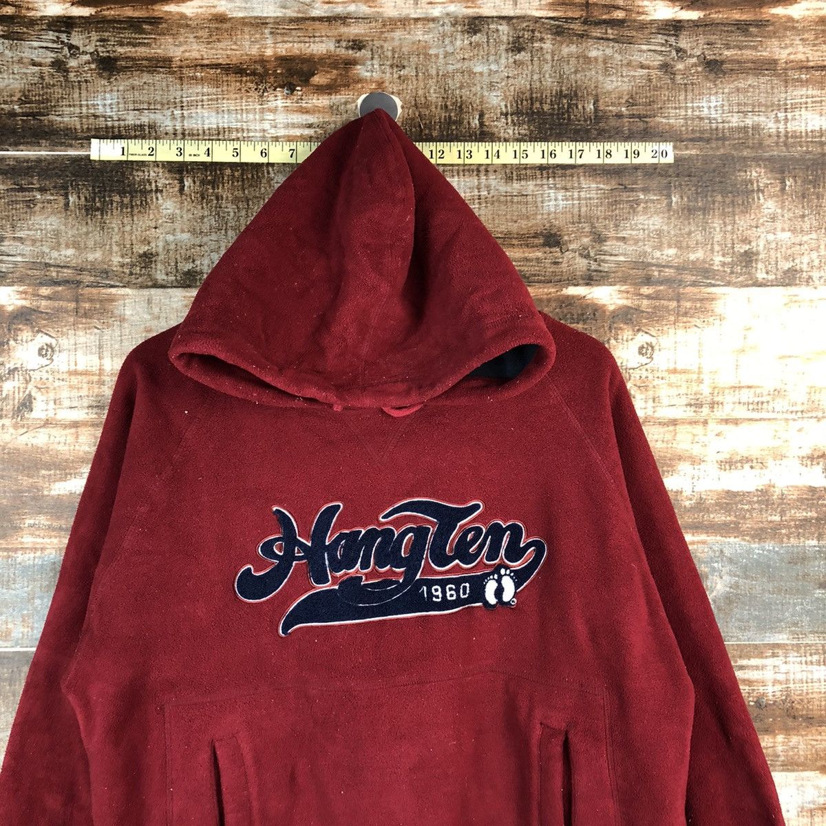Hang Ten × Vintage Hang Ten vintage spell out Red Hoodie #A2508 Size US M / EU 48-50 / 2 - 2 Thumbnail