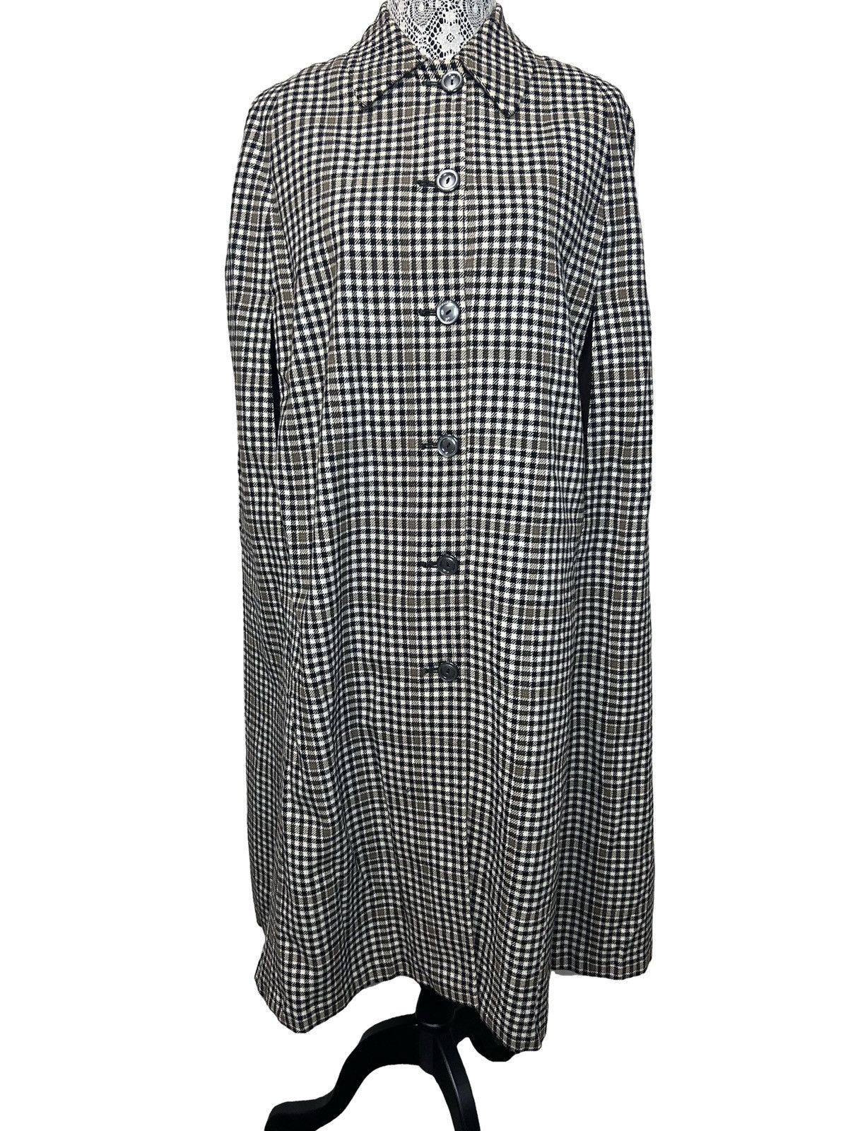 Other Vintage plaid reversible Cape Coat Size sm-m Black and Beige Size M / US 6-8 / IT 42-44 - 1 Thumbnail