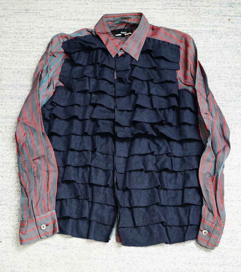 Comme des Garcons comme des garcons pleated front patchwork rayon shirt 2505- Size US S / EU 44-46 / 1 - 1 Thumbnail
