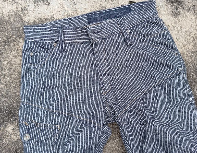 Japanese Brand Fieldcore Hickory Cargo Workpants Workwear 👷 Size US 30 / EU 46 - 2 Thumbnail