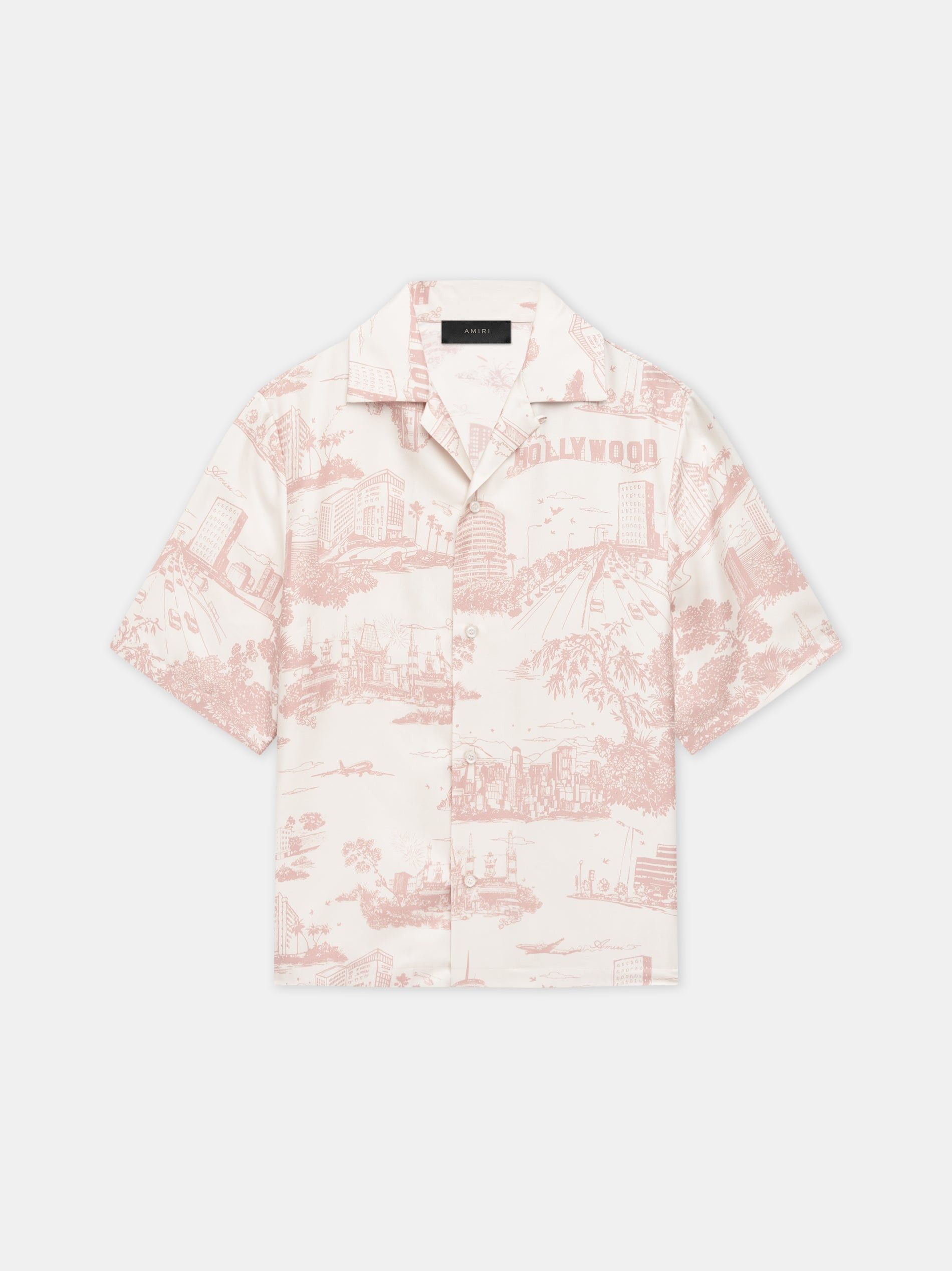 Amiri o1orln1025 LA Landmark Bowling Shirt in Light Pink/White Size US M / EU 48-50 / 2 - 1 Thumbnail