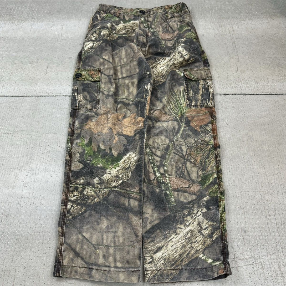 Vintage Mossy Oak good Hunting Camo Jeans Double Knees Denim Baggy Fit Y2K