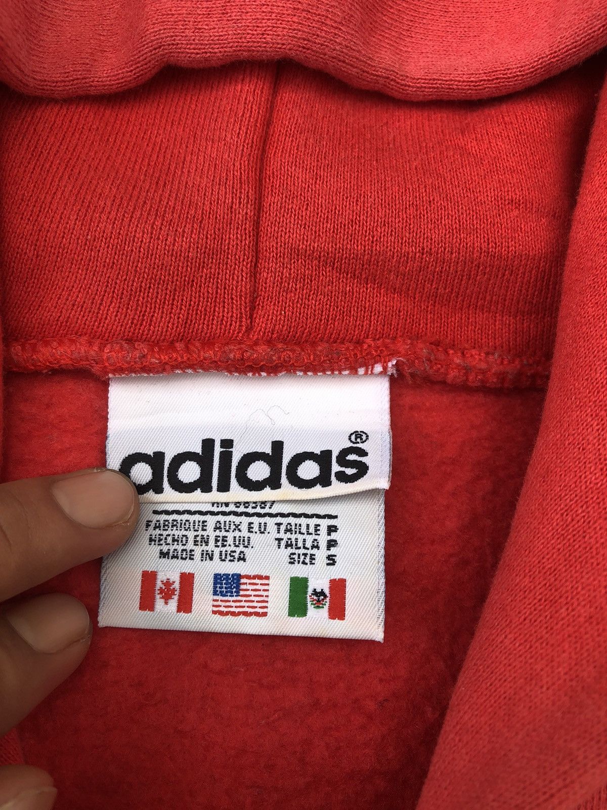 Vintage Vintage 80s Adidas Big Logo Distressed Hoodie Size US XL / EU 56 / 4 - 5 Thumbnail