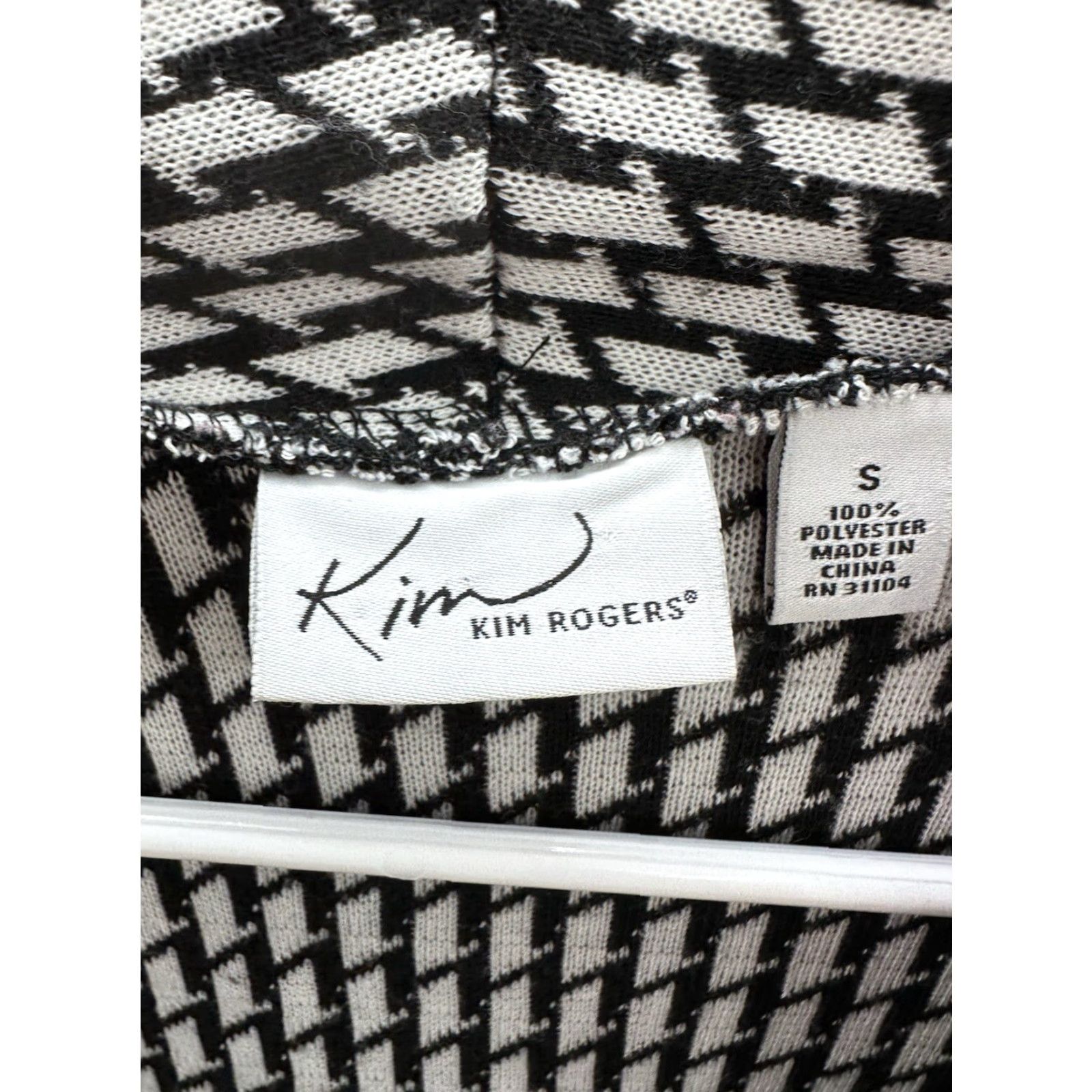 Vintage Kim Rogers Cardigan Womens Small Black White Houndstooth Open Front Long Sleeve Knit Women's Cardigan Small Black Houndstooth Mensobox Size S / US 4 / IT 40 - 4 Thumbnail