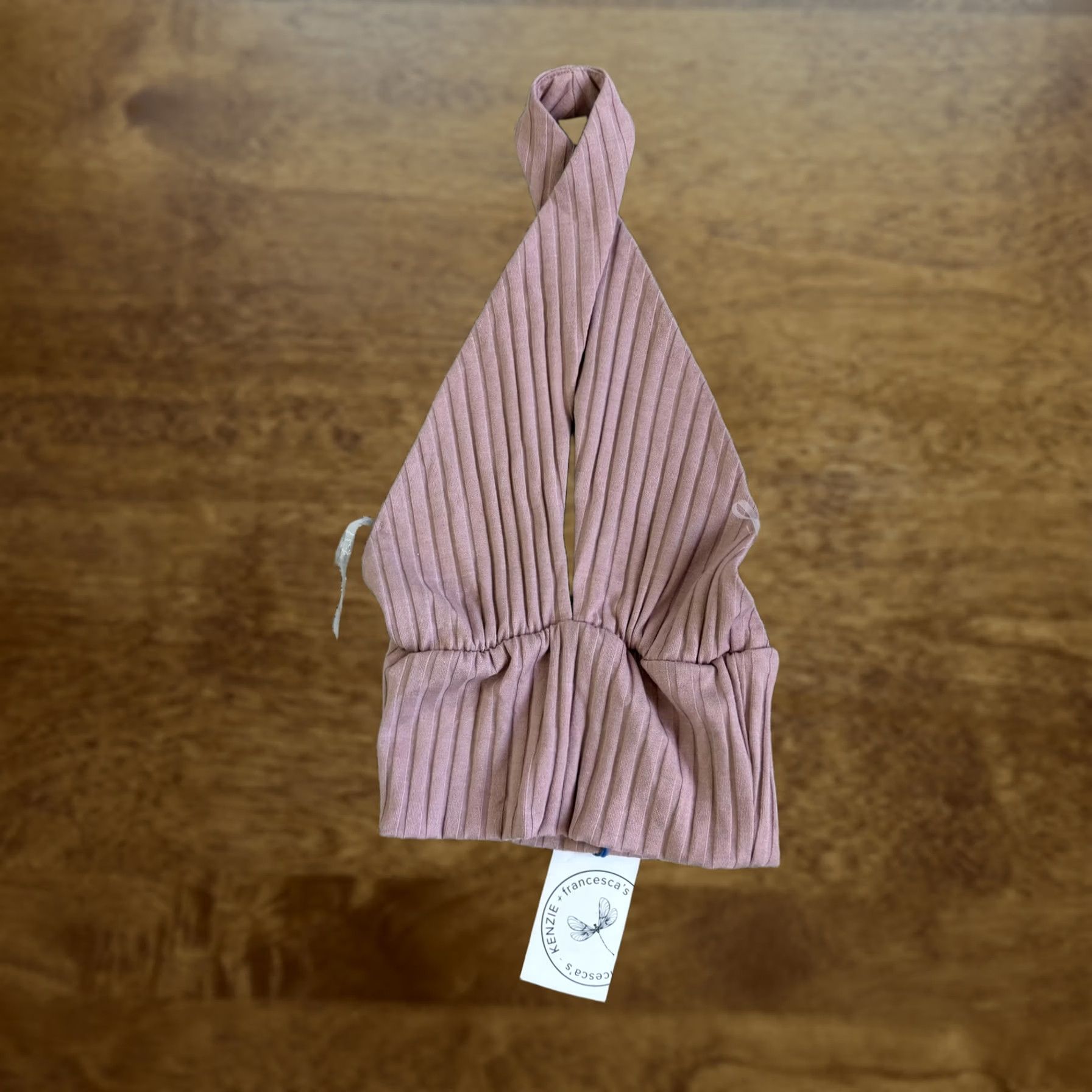 Vintage Kenzie + Francesca's Womens XS Pink Ribbed Knit Halter Cropped Stretch Tank Top Size XS / US 0-2 / IT 36-38 - 1 Thumbnail
