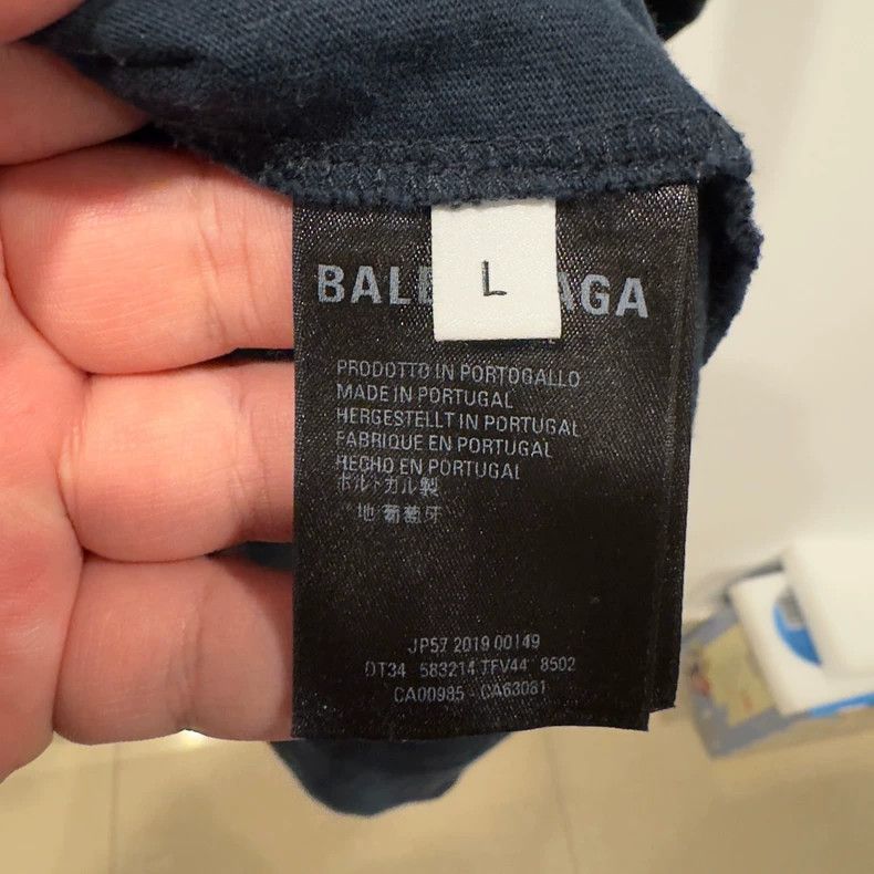 Balenciaga Balenciaga Dark blue cursive short sleeves Size US L / EU 52-54 / 3 - 5 Thumbnail