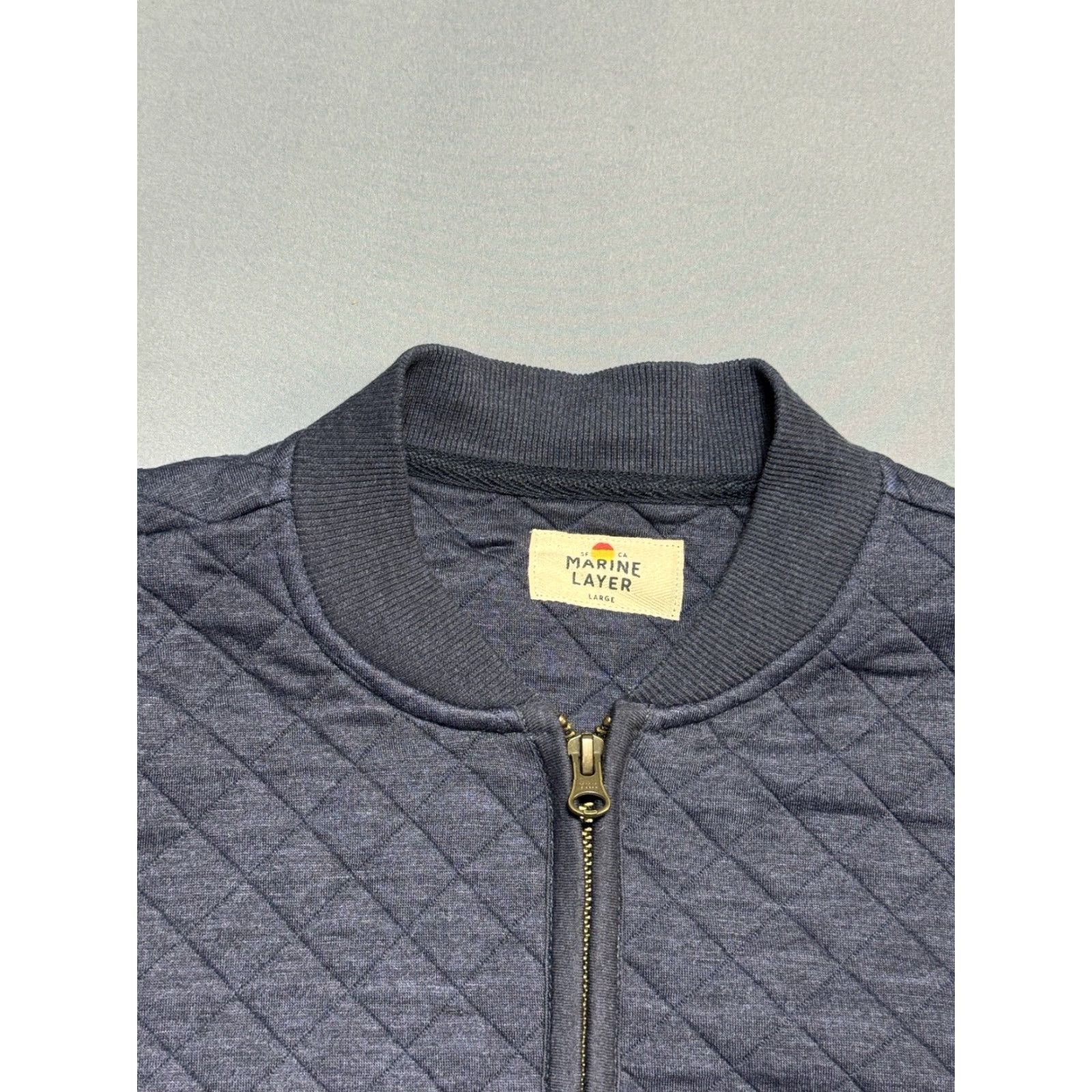 Marine Layer Marine Layer Jacket Mens L Blue Quilted Bomber Zip Up Bowerman Corbet Size US S / EU 44-46 / 1 - 7 Thumbnail