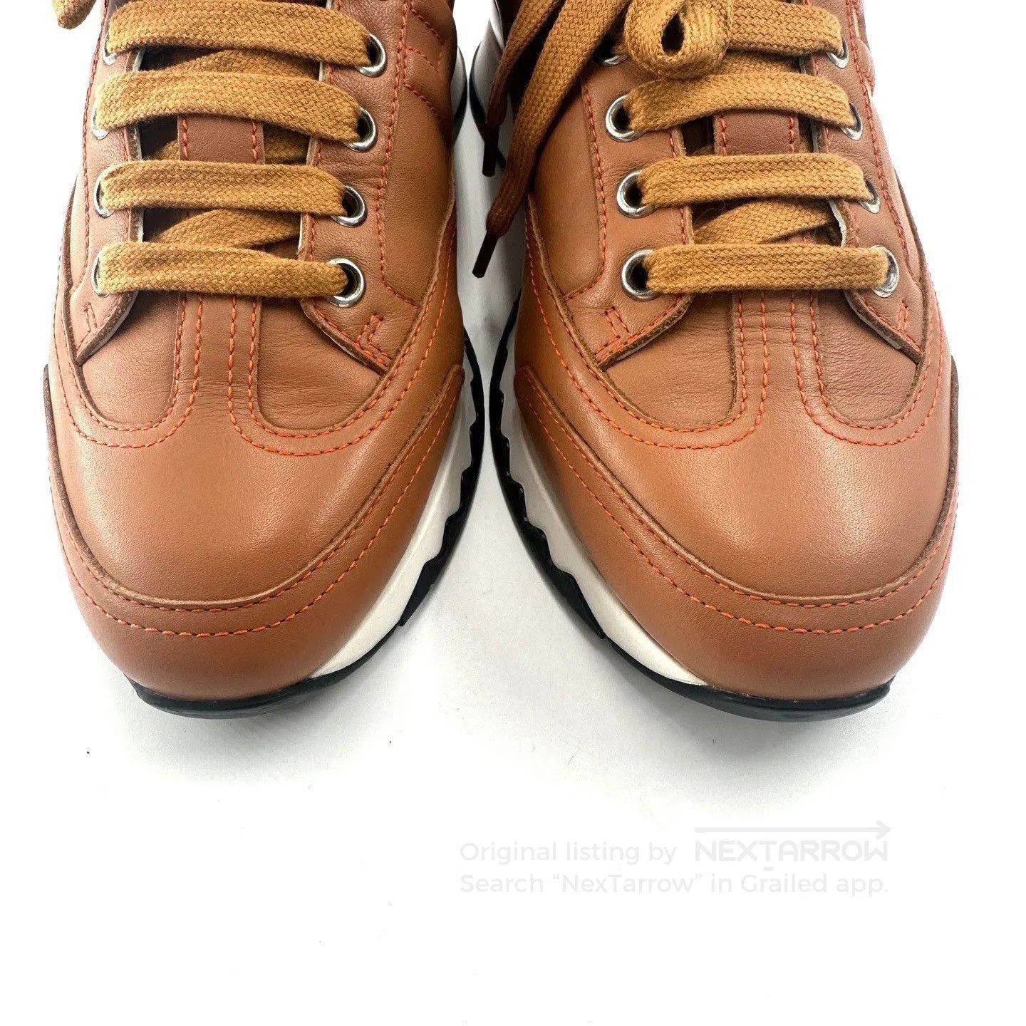 Hermes Hermes Calfskin Brown Sneakers. Size US 5.5 / IT 35.5 - 7 Thumbnail
