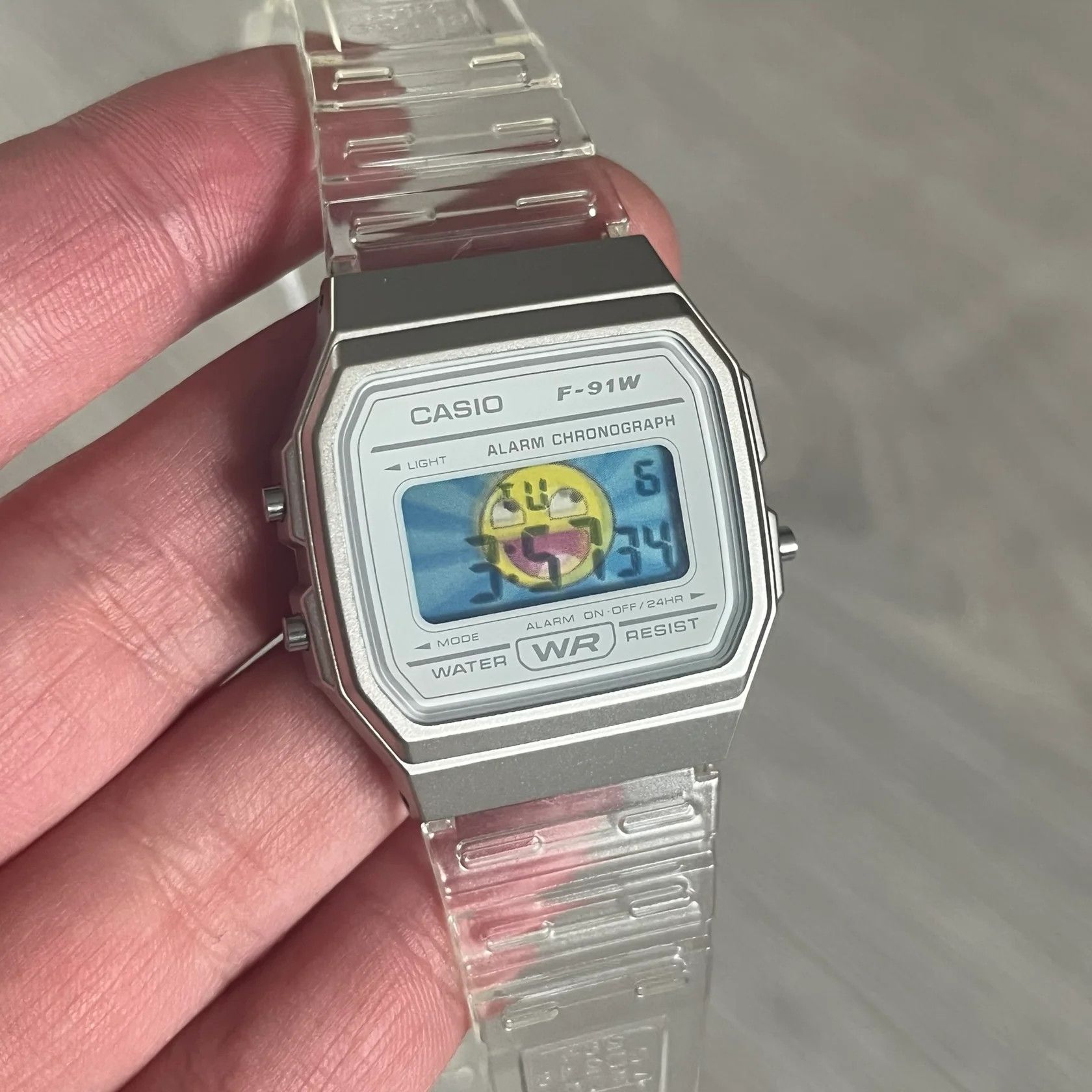 Casio Casio F-91W "Awesome Face" Clear Digital Watch Size ONE SIZE - 2 Thumbnail