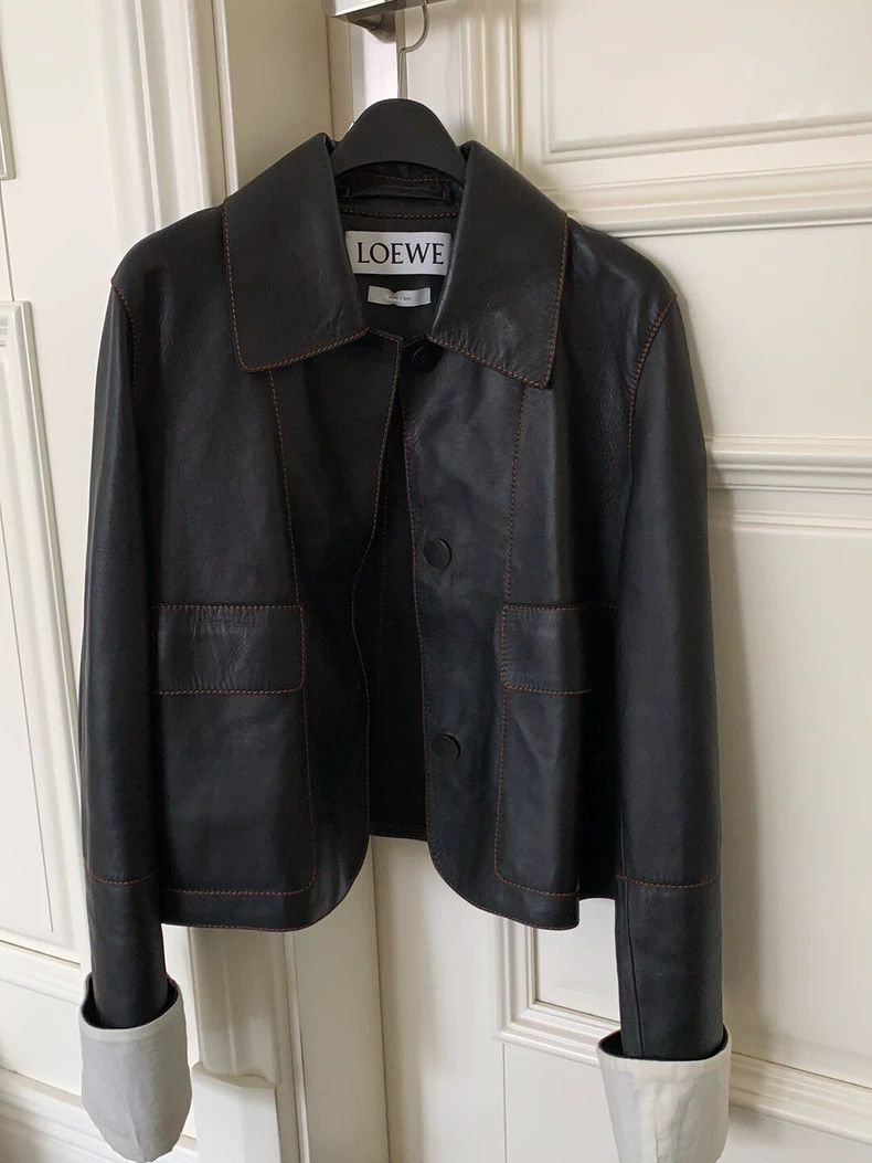 Loewe Loewe Rimmed leather coat with matching colors Size XXS / US 00 / IT 34 - 2 Thumbnail
