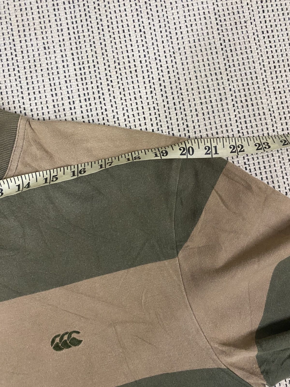 Canterbury of New Zealand Canterbury | Olive Brown Striped Long Sleeve T-Shirt Size US L / EU 52-54 / 3 - 11 Thumbnail