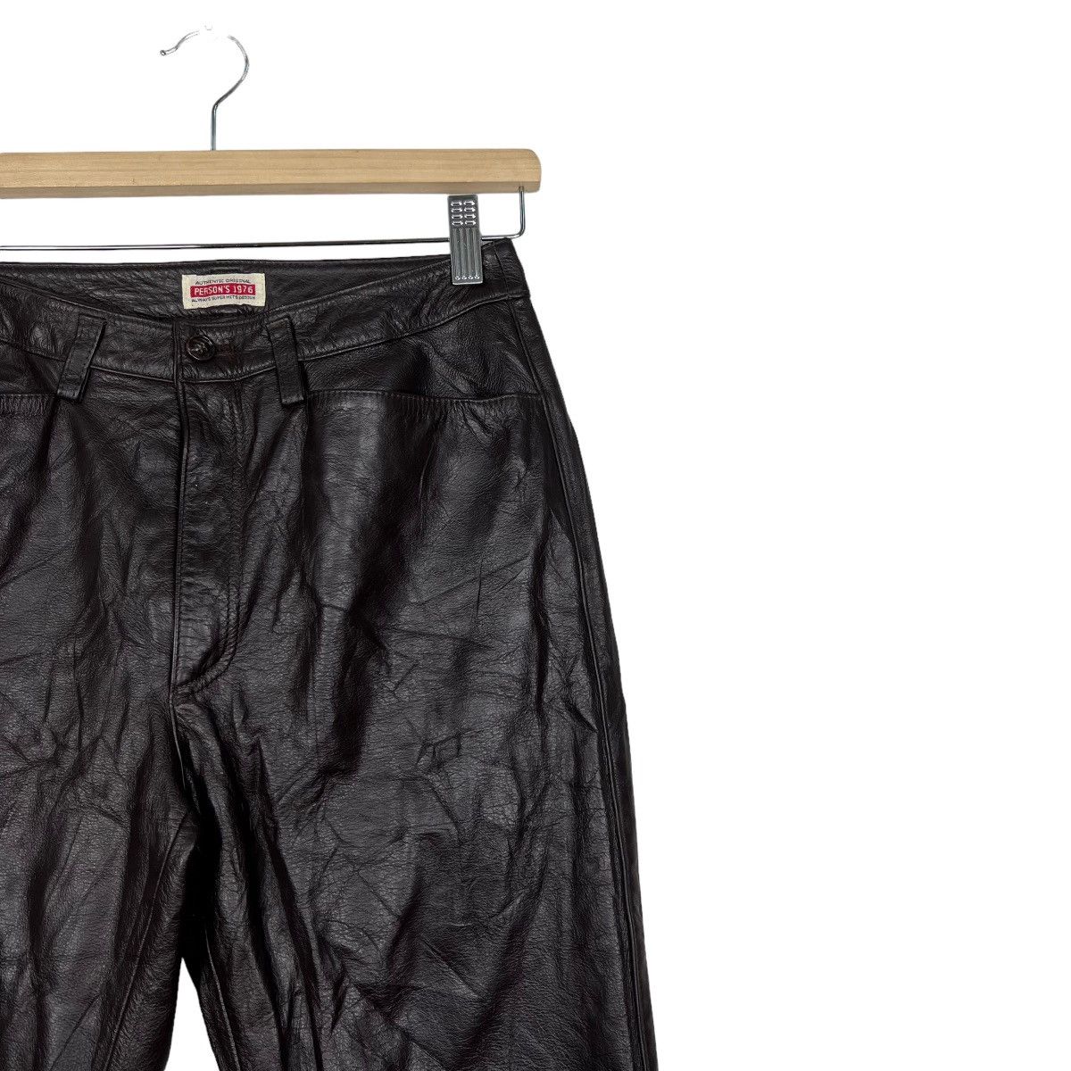 Japanese Brand 🔥 PERSONS LEATHER MOTO PANTS Size US 26 / EU 42 - 6 Thumbnail