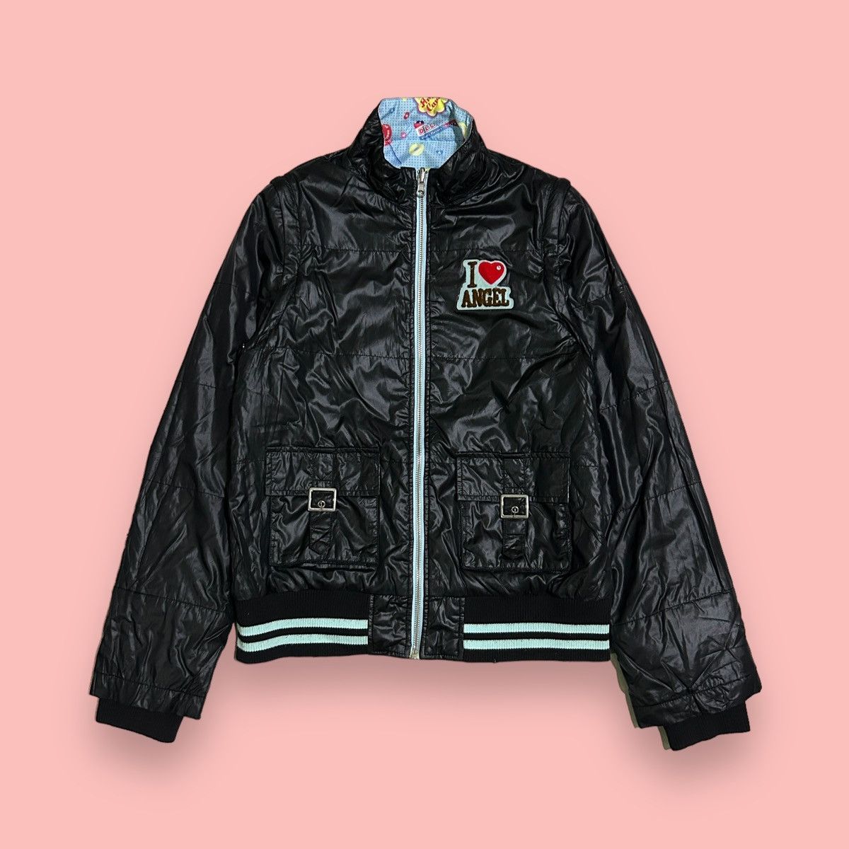Angel Blue × Hysteric Glamour × Japanese Brand 1990s Angle Blue - Reversible Puffer Jacket Size US S / EU 44-46 / 1 - 3 Thumbnail