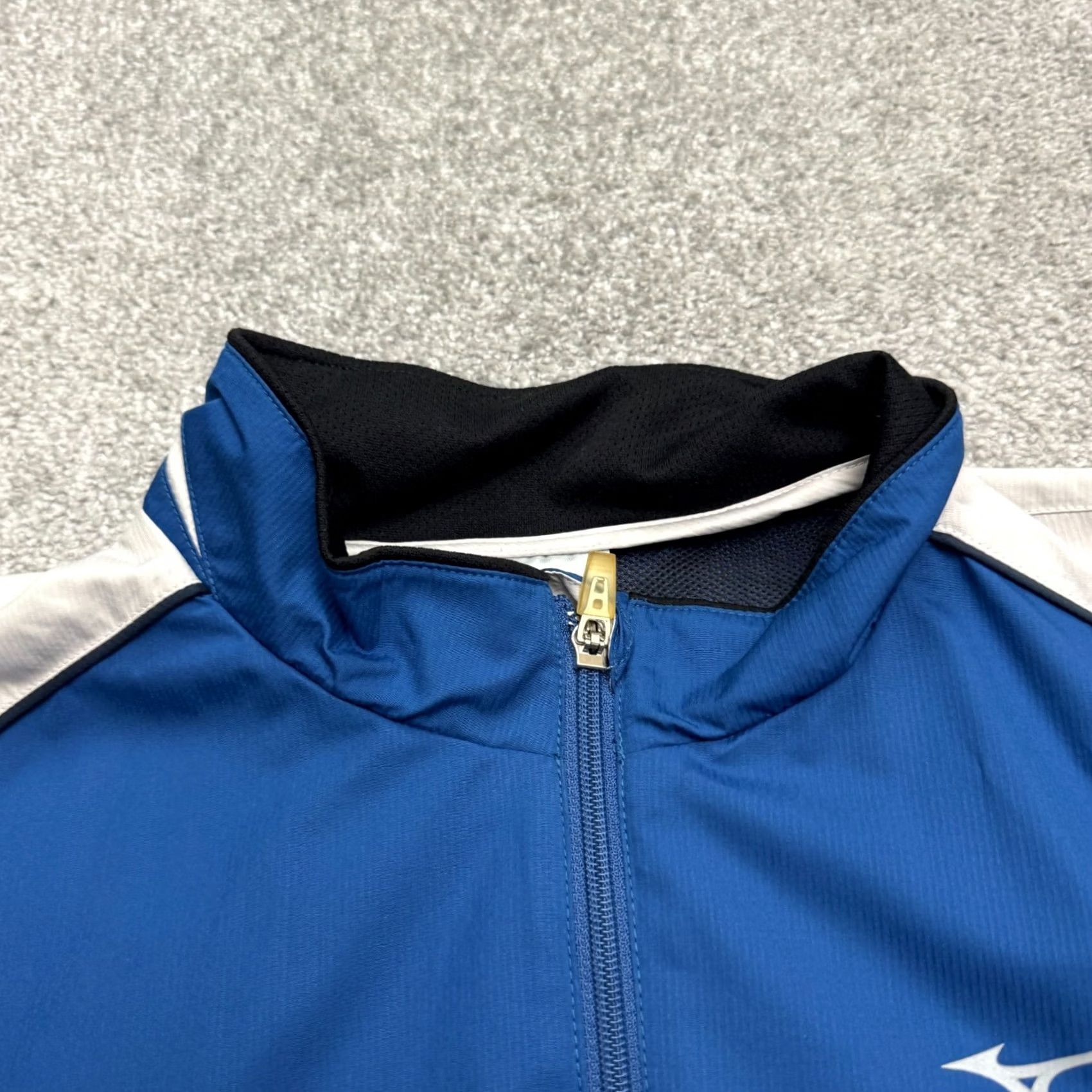 Mizuno Mizuno Lightweight Running Vest Jacket Men XL Blue White Hooded Breathable No Sleeves Pockets All Seasons Size US XL / EU 56 / 4 - 4 Thumbnail