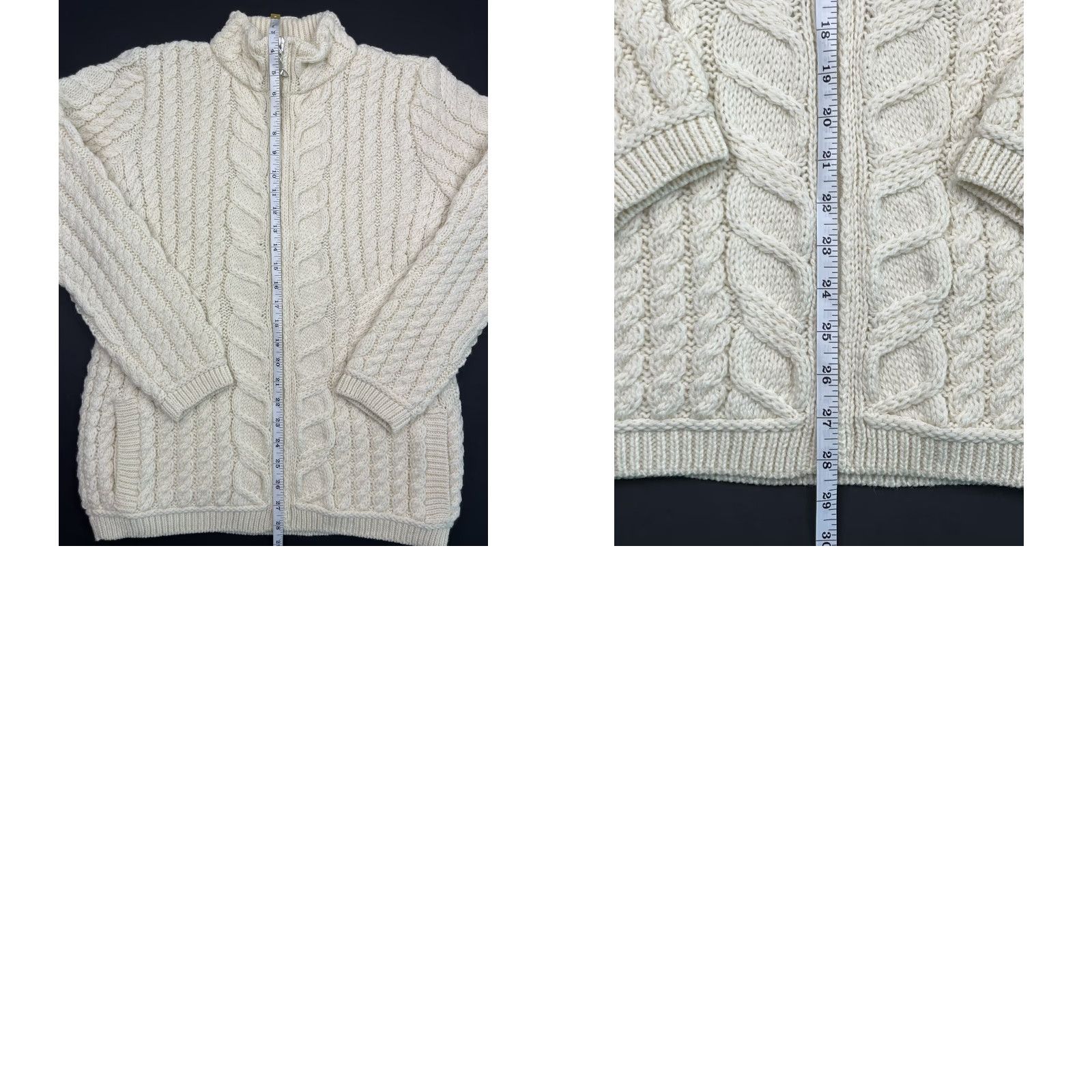 Vintage VINTAGE Aran Crafts Merino Wool Cable Knit Cardigan Sweater Womens M Ivory Size M / US 6-8 / IT 42-44 - 8 Thumbnail