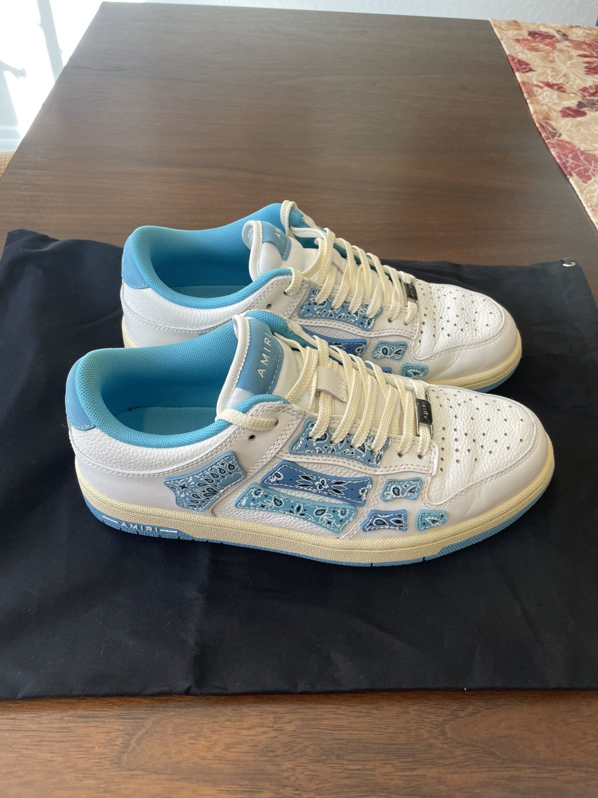 Amiri Amiri Skel Top Low - Bandana White/Blue Size US 7 / EU 40 - 3 Thumbnail