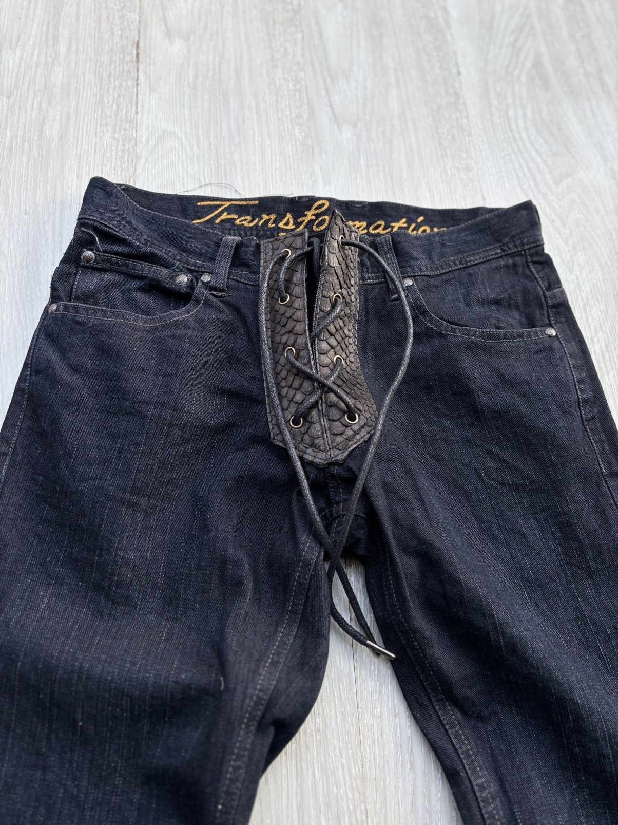 5351 POUR LES HOMMES 291295 homme phyton lace up jeans Size US 30 / EU 46 - 2 Thumbnail