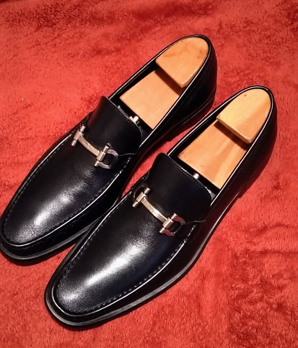 Salvatore Ferragamo Black Leather Loafers 11 D - Shoes