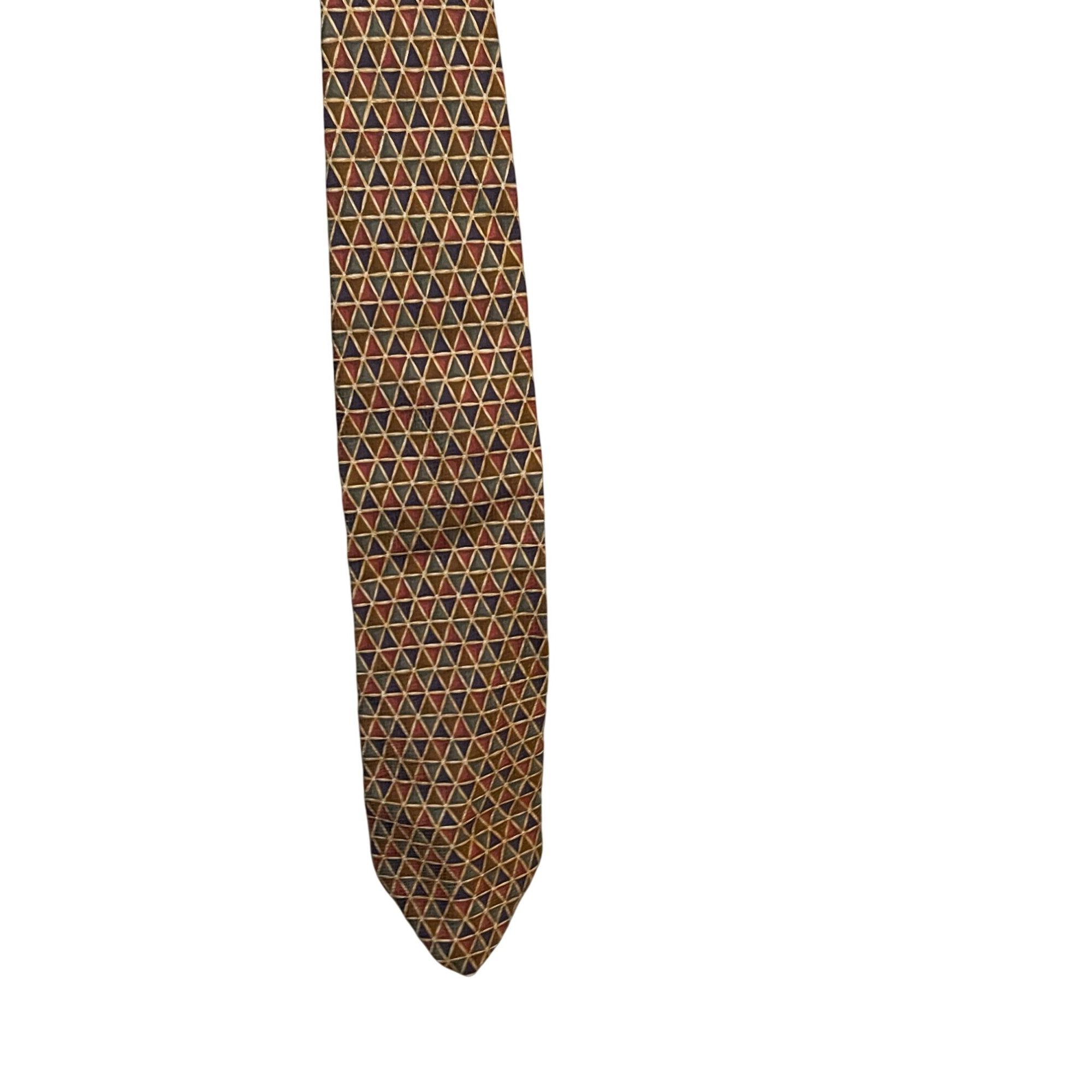 Valentino Valentino Cravate Geometric Designer Tie 100% Silk Multicolo Size ONE SIZE - 5 Thumbnail