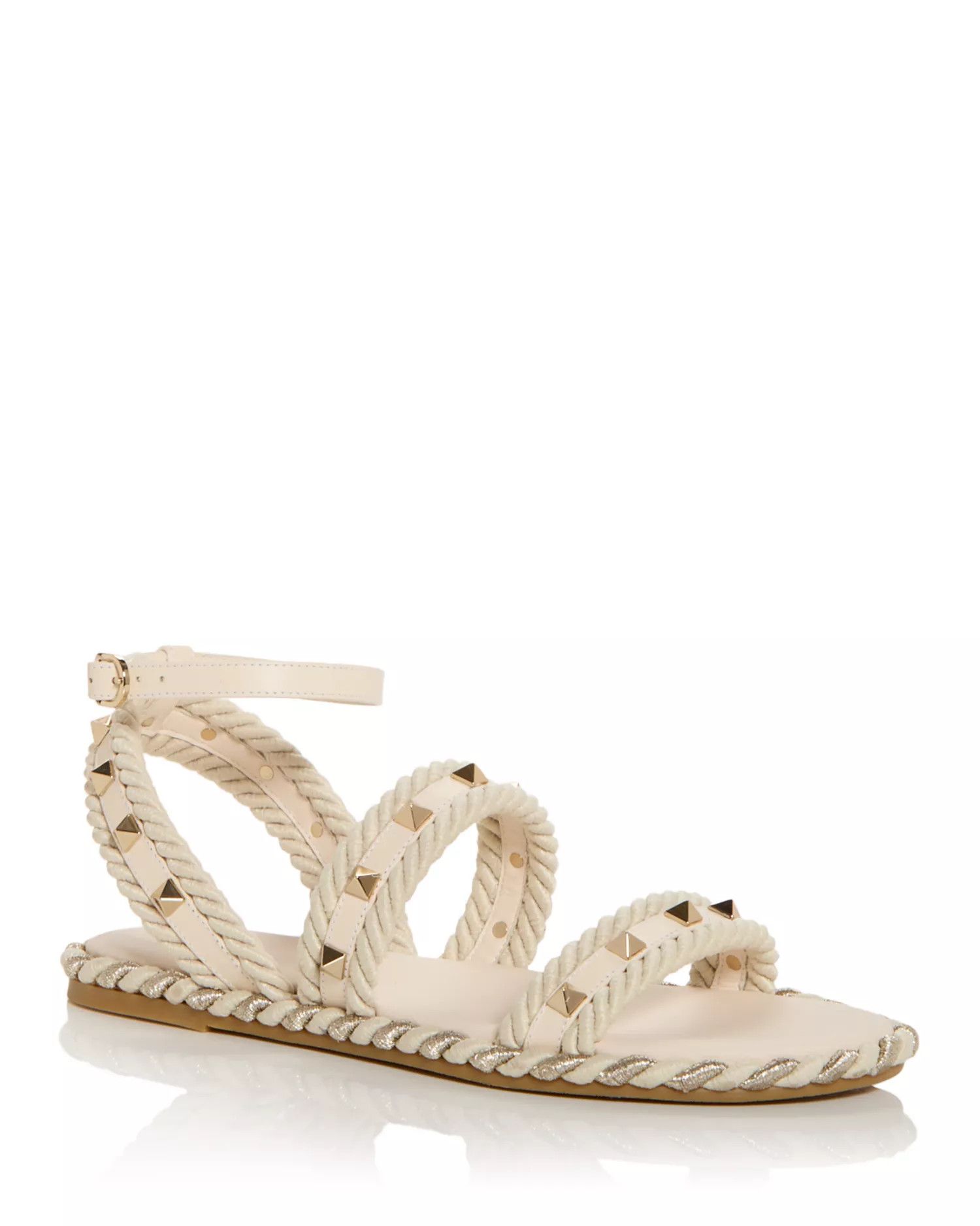 Valentino os11x0126 Rockstud Espadrille Sandals in Ivory Size US 8 / IT 38 - 1 Thumbnail