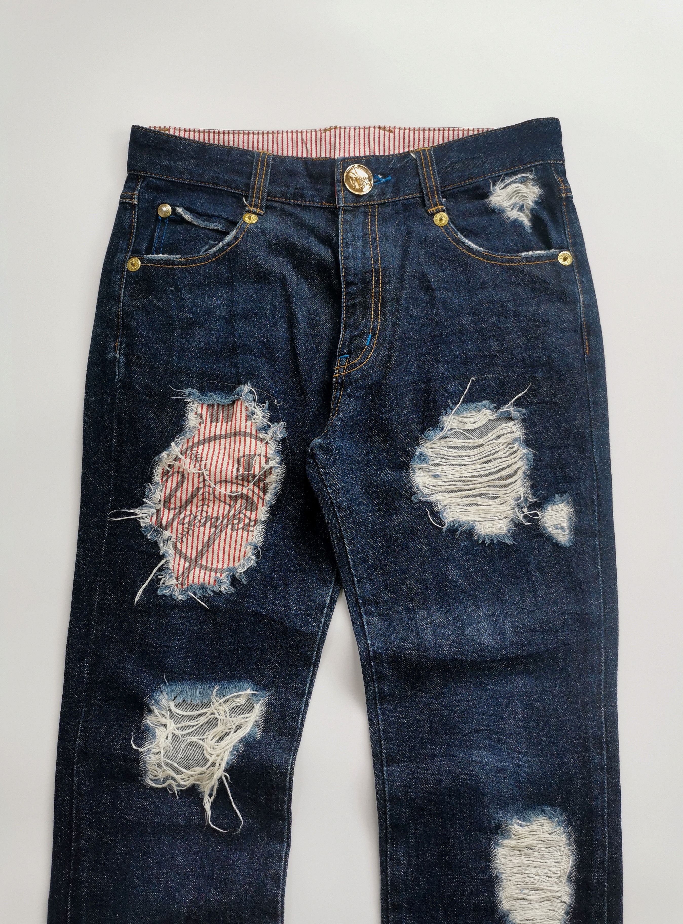 Kith × New Era × New York Yankees VINTAGE New York Yankees MLB Distressed Jeans Red Stripe Size US 30 / EU 46 - 14 Thumbnail