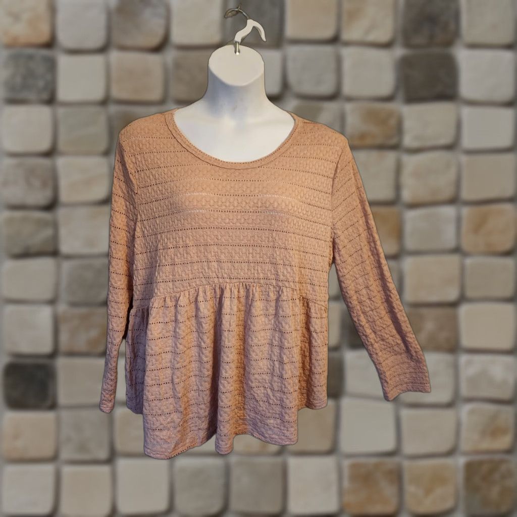 Pinko BKK Chance Blouse Shirt Women 3X Pink Long Sleeve Round Neck Pullover Knit Cotton Polyester Casual Tunic Size XXL / US 16-18 / IT 52-54 - 1 Thumbnail