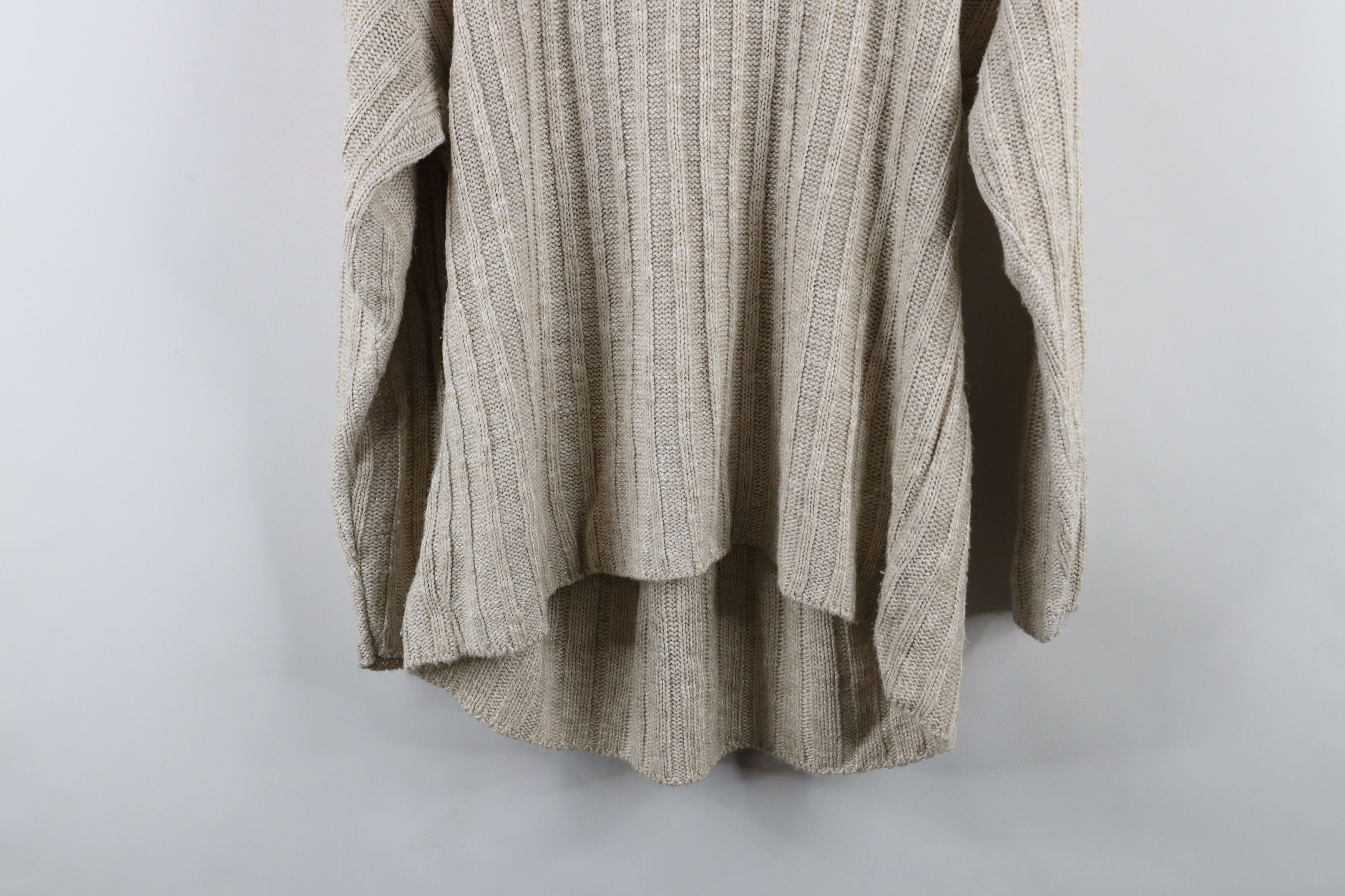 Vintage Vintage 90s Streetwear Ribbed Knit Sweater Oatmeal Brown USA Size S / US 4 / IT 40 - 9 Thumbnail