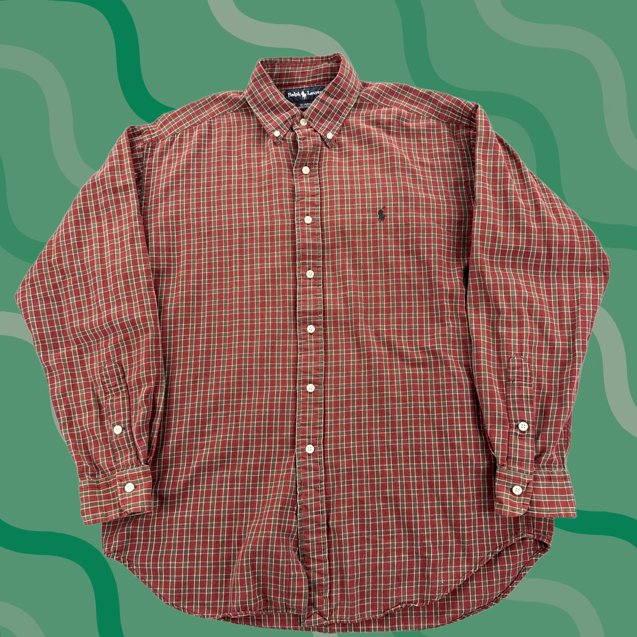 Ralph Lauren Ralph Lauren Shirt Mens Medium Red Plaid Blaire Button-Down Long Sleeve Cotton Size US M / EU 48-50 / 2 - 1 Thumbnail