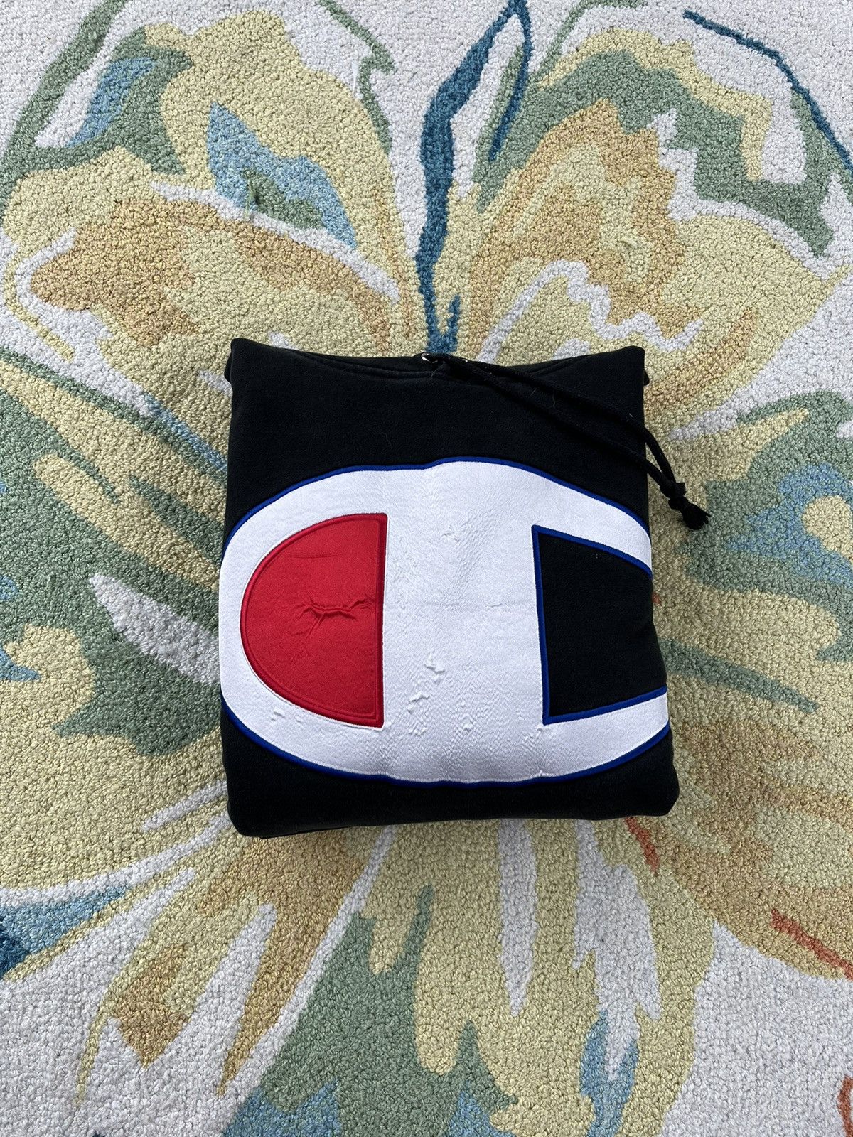 Champion Supreme Supreme Champion Satin Logo Hoodie SS17 Black Grailed