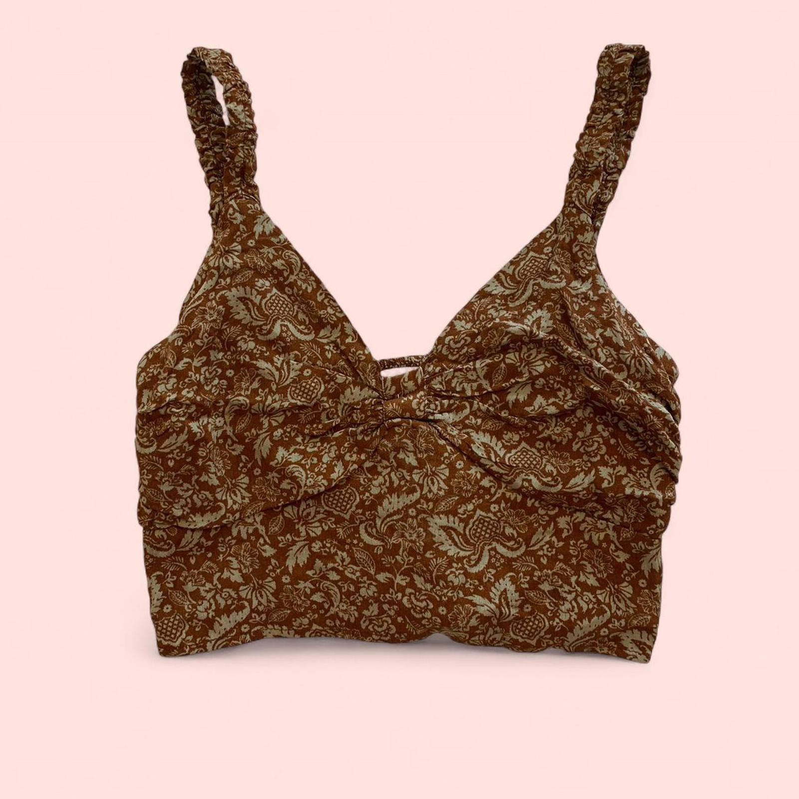 Other Brown floral crop top Size S / US 4 / IT 40 - 3 Thumbnail
