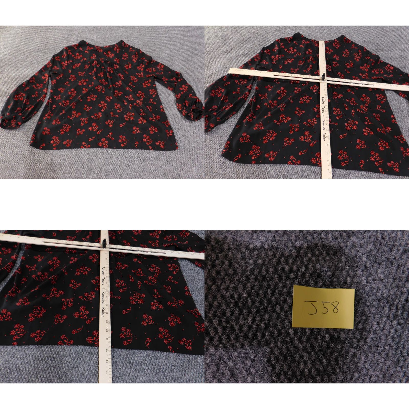 Loft LOFT Blouse Black Red Floral Long Sleeve Relaxed Fit Top Pullover Womens Large Size L Knit? (No Knit) Size L / US 10 / IT 46 - 9 Thumbnail
