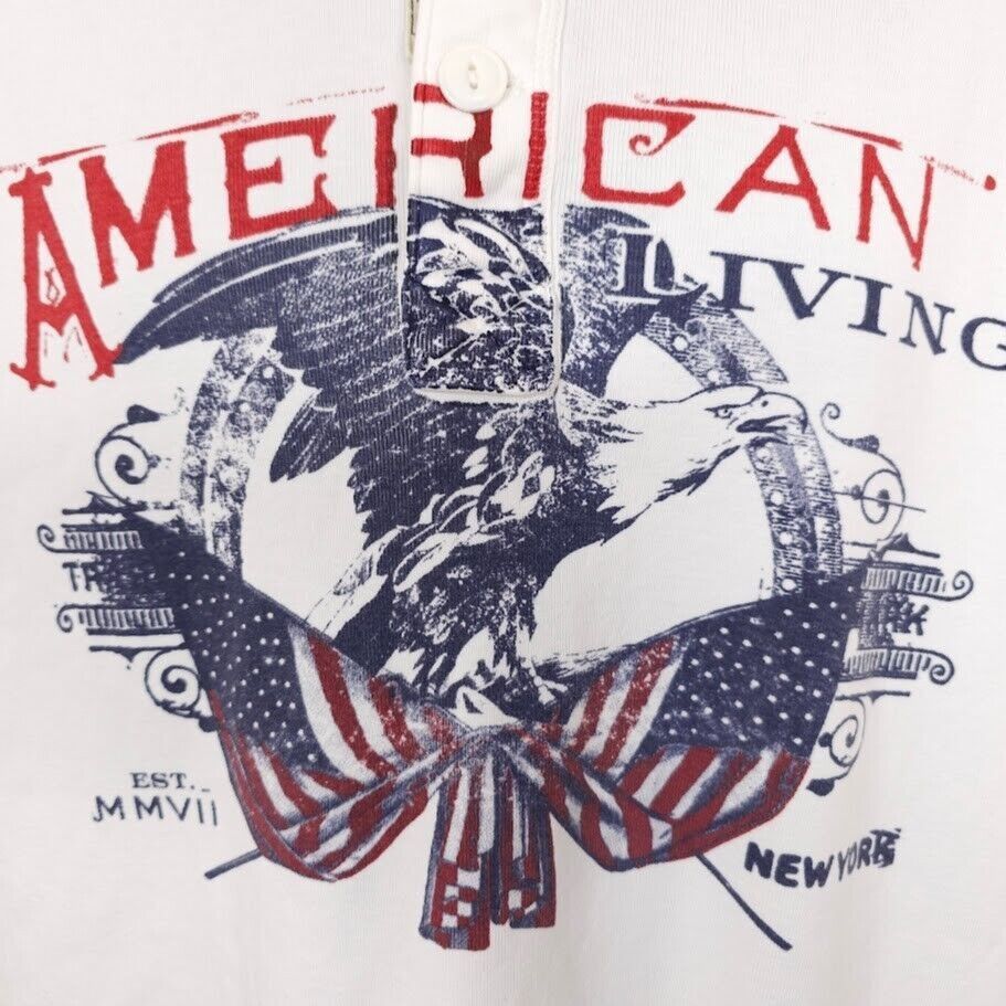 Other Bald Eagle Henley Shirt Mens Size XL White American Living Size US XL / EU 56 / 4 - 2 Thumbnail