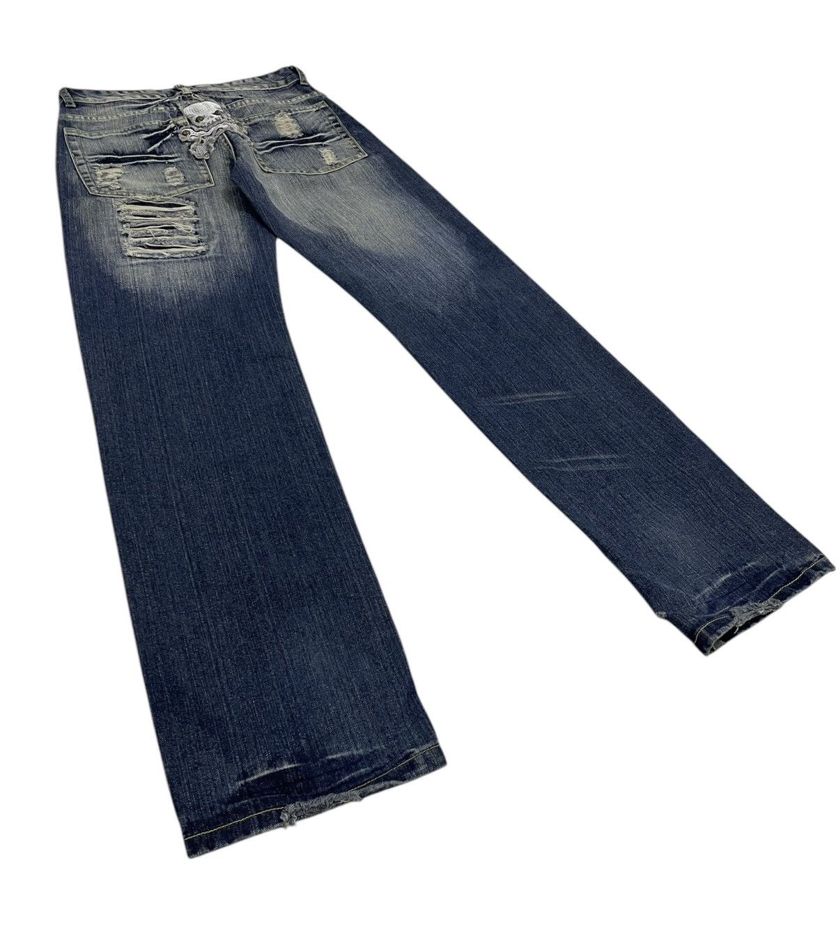 Hysteric Glamour × Japanese Brand × PPFM 25Energy Japan Skull Distressed Jeans Size US 29 - 8 Thumbnail