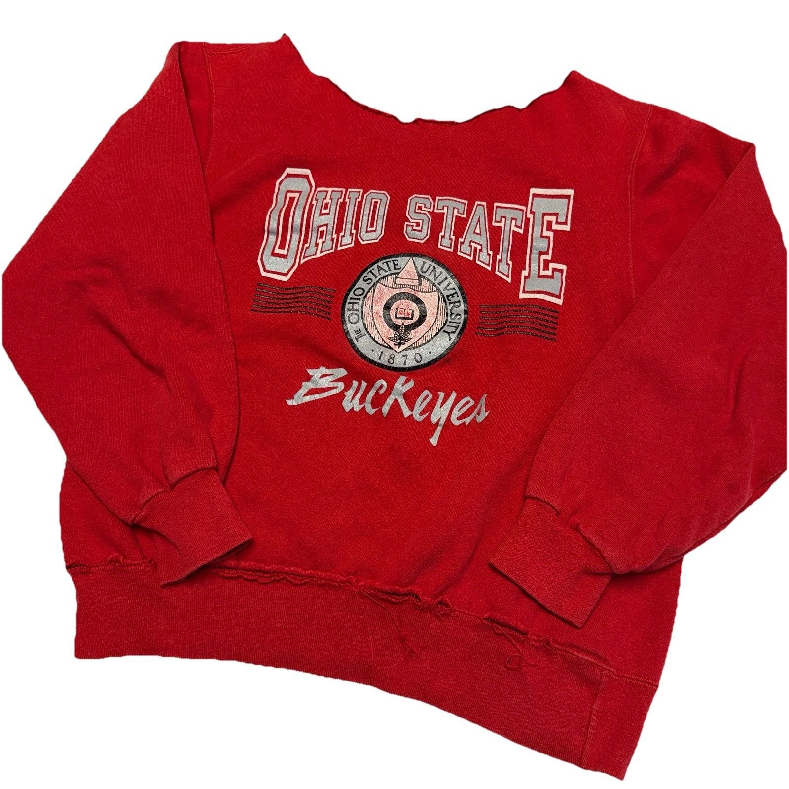 Vintage Vintage Ohio State Buckeyes Sweatshirt Mens M 21.5x23.5 Red Size US M / EU 48-50 / 2 - 2 Thumbnail