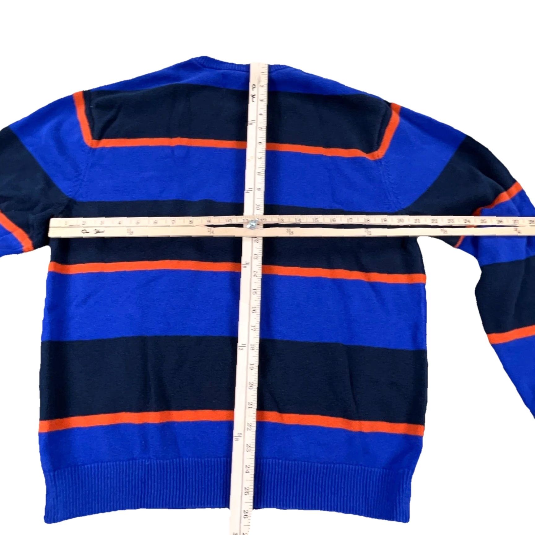 Chaps Chaps Sweater Mens Large Blue Orange Crew Neck Knit Striped Colorblock Pullover Collared Notions? Size US L / EU 52-54 / 3 - 6 Thumbnail