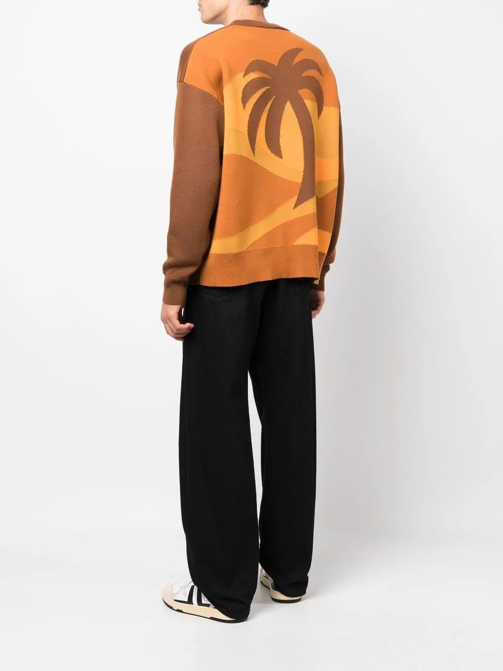 Palm Angels o1y0325 Logo Crewneck Sweater in Brown Size US S / EU 44-46 / 1 - 4 Thumbnail