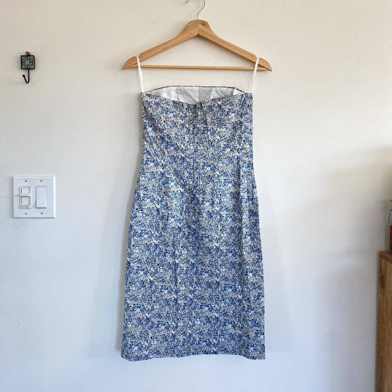 Vintage MADISON BROWN STRAPLESS SMALL BLUE FLORAL VINTAGE DRESS Size S / US 4 / IT 40 - 6 Thumbnail