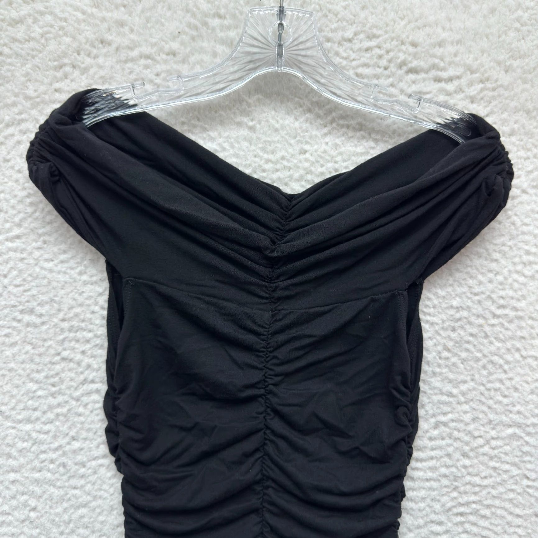 Reformation VINTAGE? Reformation Mini Dress XS Little Black Dress LBD Off Shoulder Ruched Cocktail Size XS / US 0-2 / IT 36-38 - 3 Thumbnail