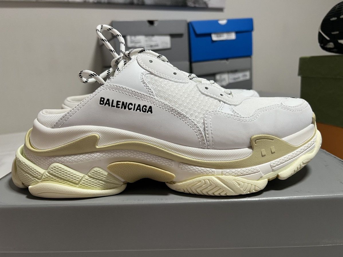 Balenciaga Balenciaga Triple S White/Beige Mules Size US 11 / EU 44 - 1 Thumbnail