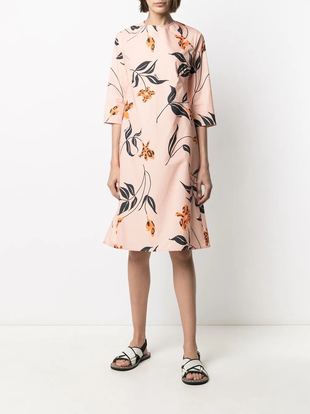 Marni o1y1025 Midi Dress in Multicolor Size S / US 4 / IT 40 - 2 Thumbnail