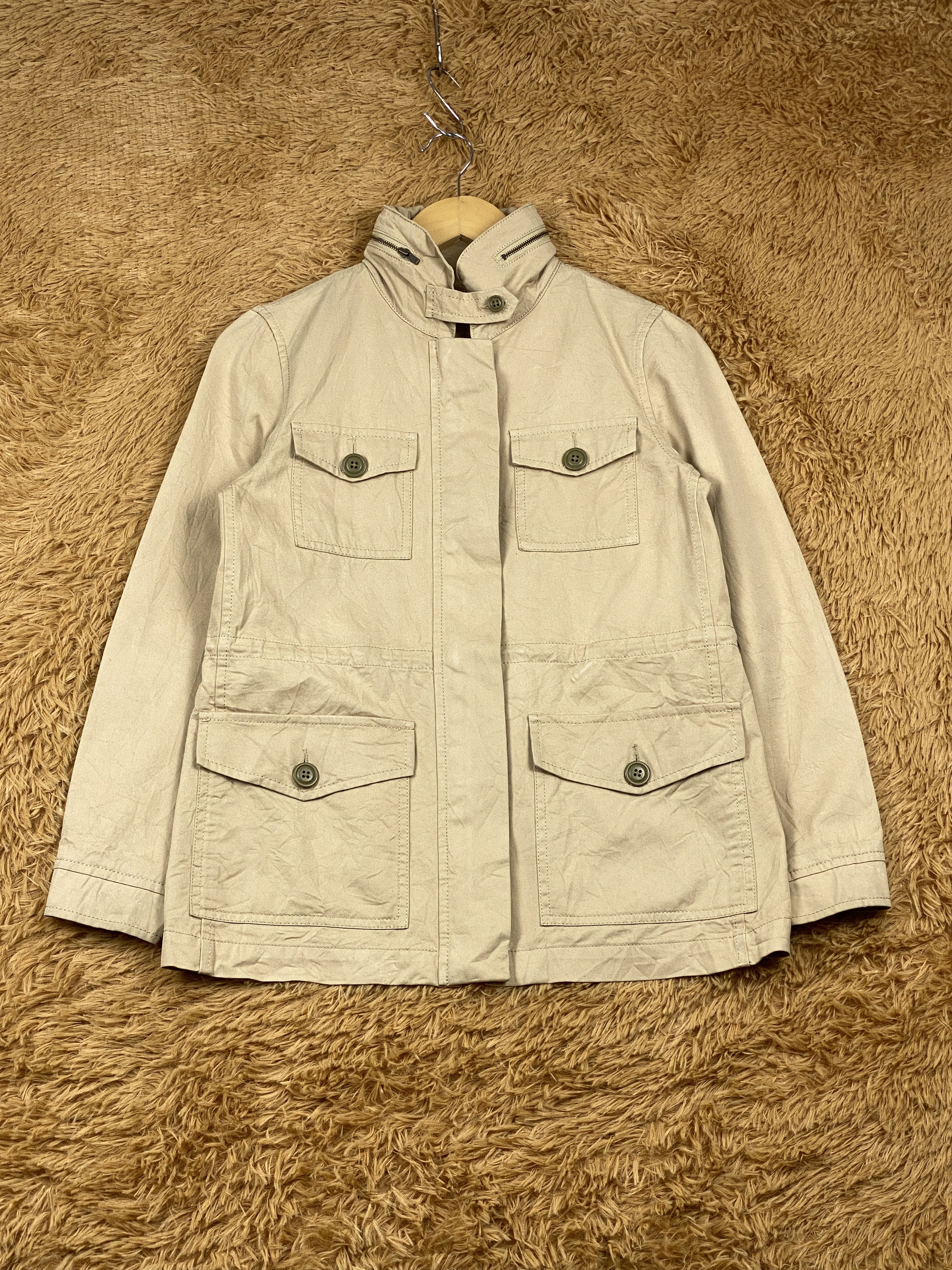 image of United Arrows Button Up Utility Jacket in Khaki, Men's (Size Small)