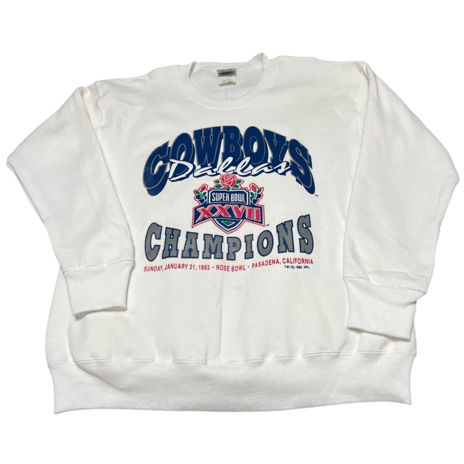 DEADSTOCK Vintage Super Bowl Sweatshirt Dallas Cowboys 1992