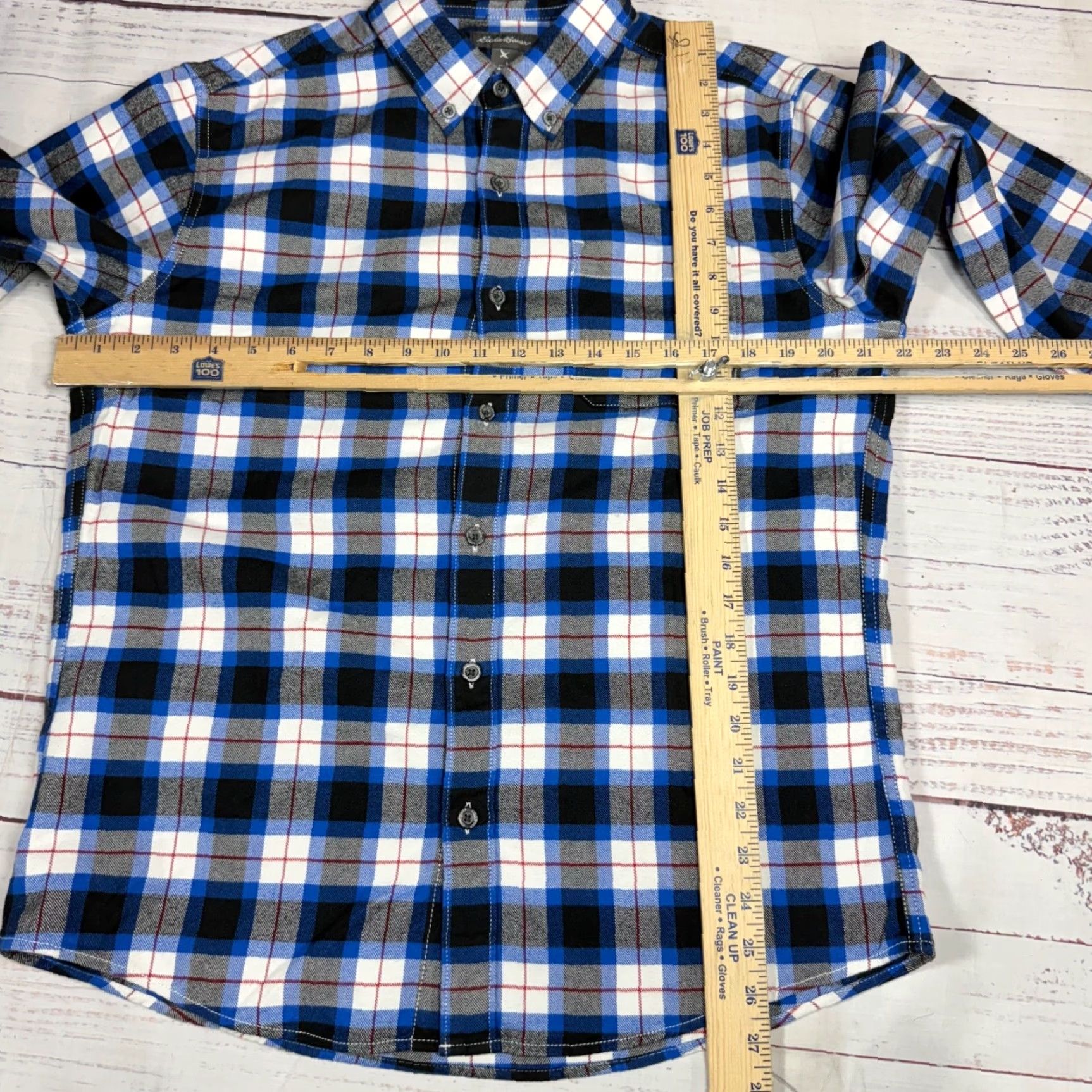 Eddie Bauer Eddie Bauer Mens Button-Up Flannel Shirt M Blue Plaid 100% Cotton Long Sleeve Regular Size Size US M / EU 48-50 / 2 - 2 Thumbnail